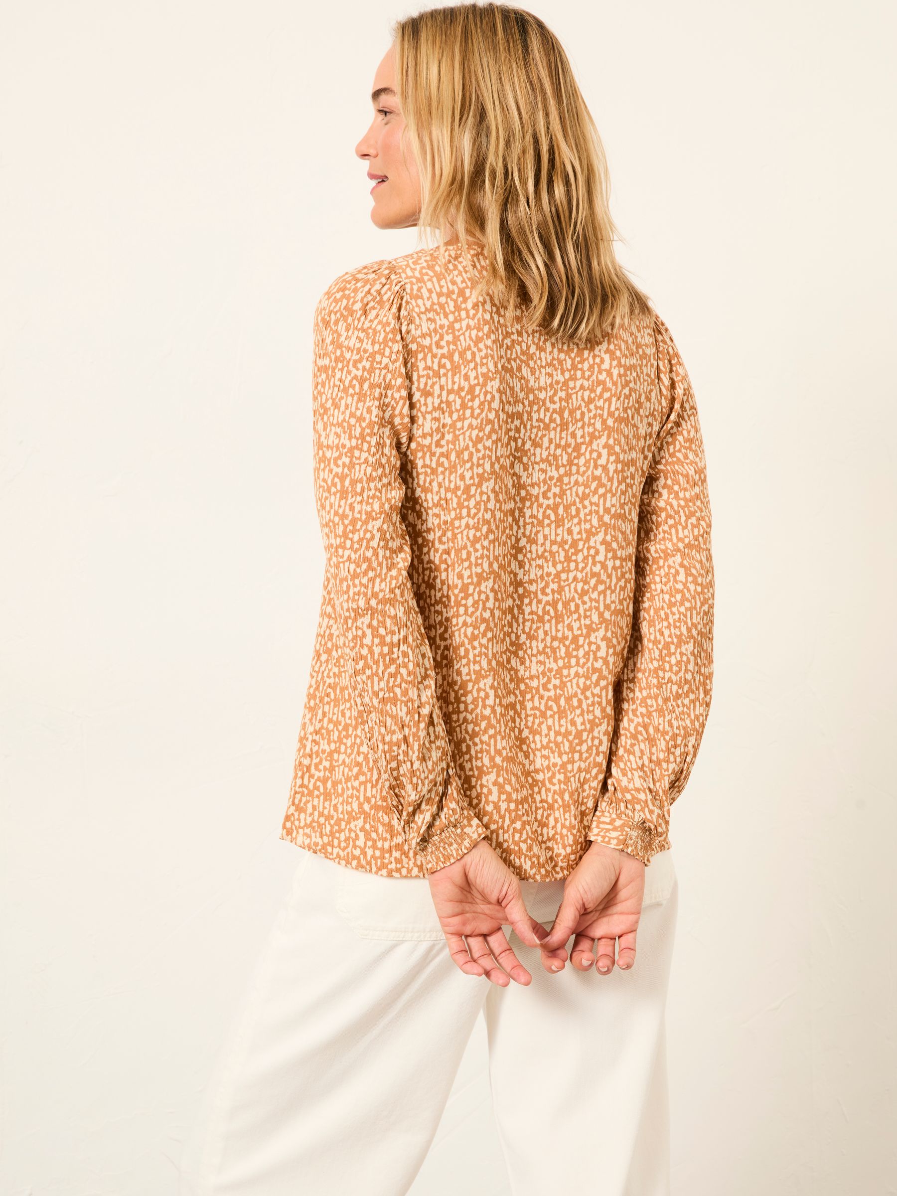 Cat Ochre Yellow Mono Texture Regular Blouse - Image 2 of 6