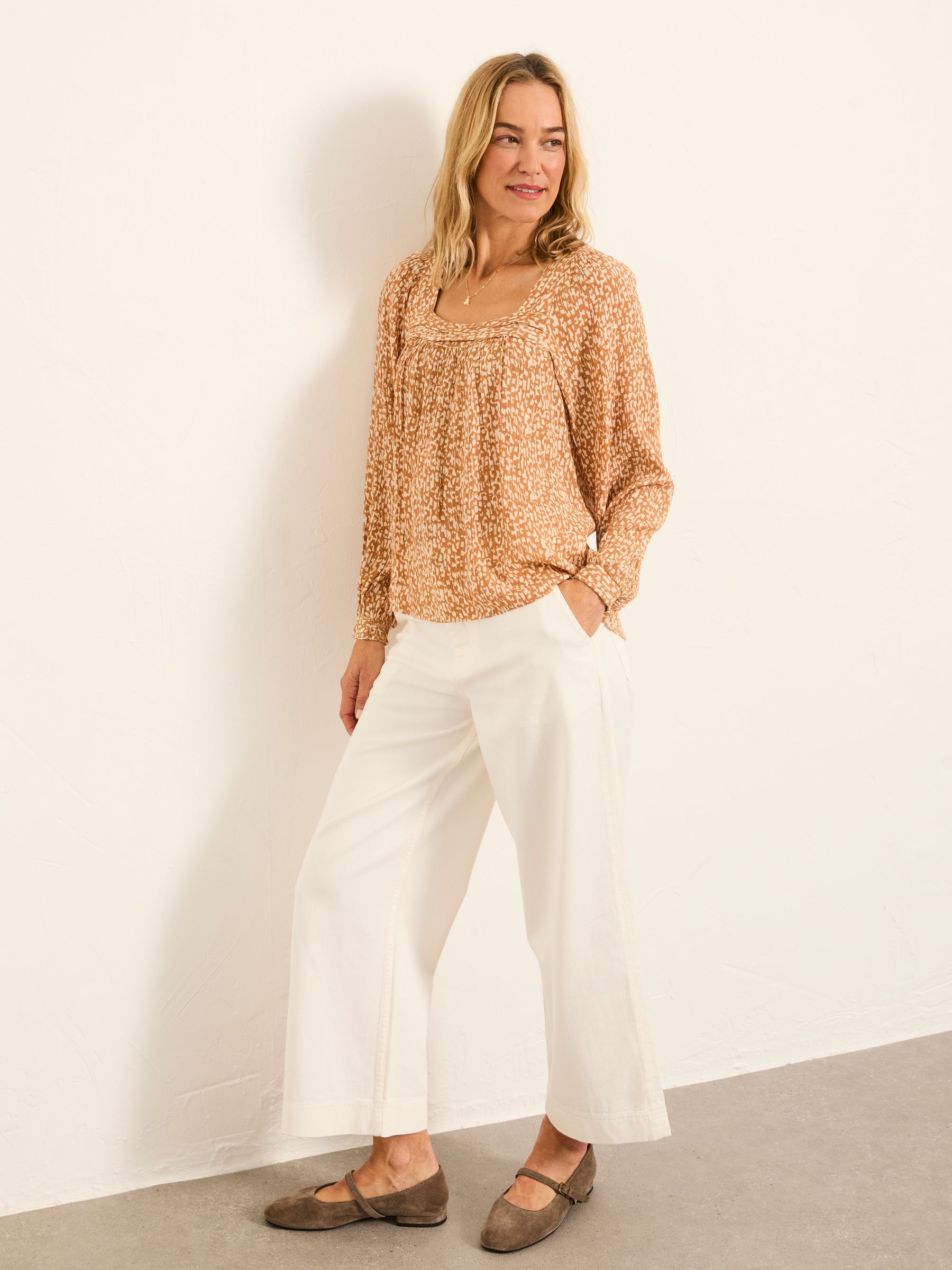 Cat Ochre Yellow Mono Texture Regular Blouse - Image 4 of 6