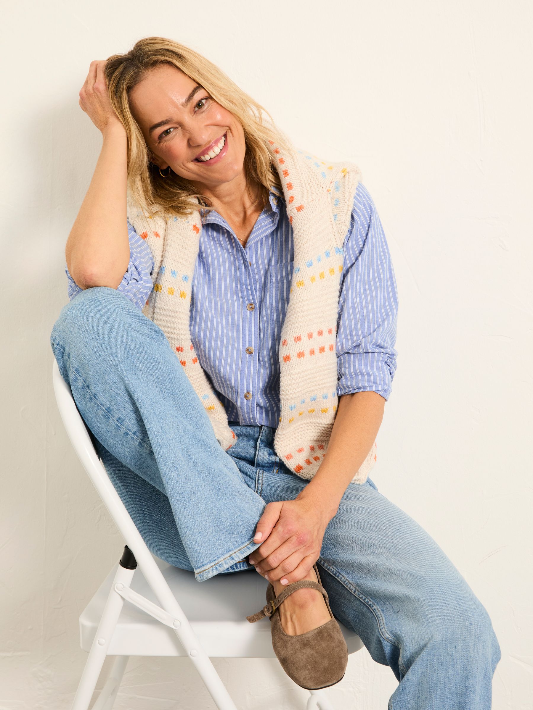 Bessie Blue Regular Stripe Shirt - Image 4 of 5