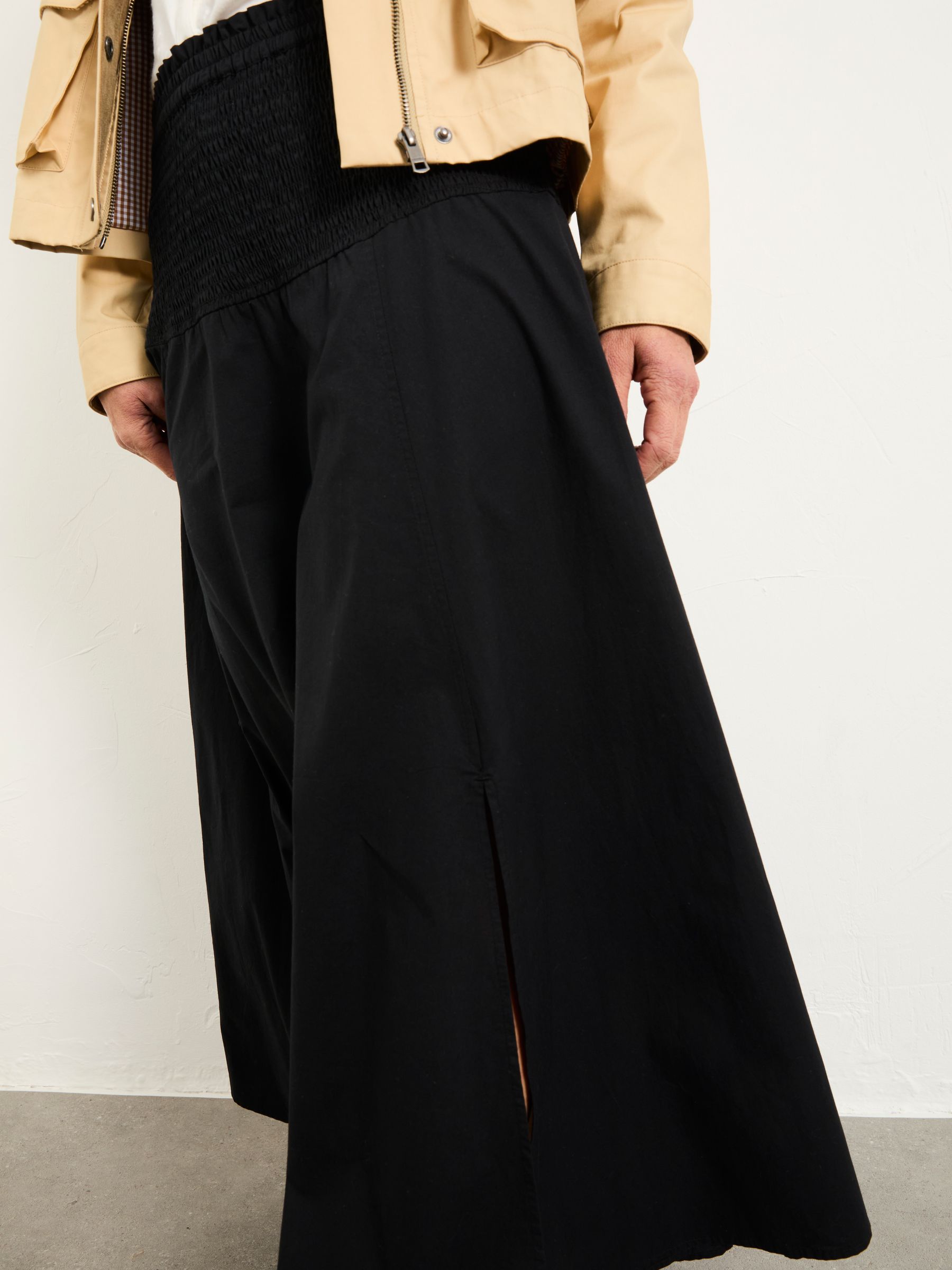 Harper Black 100% Cotton Pleated Maxi Skirt | FatFace USA