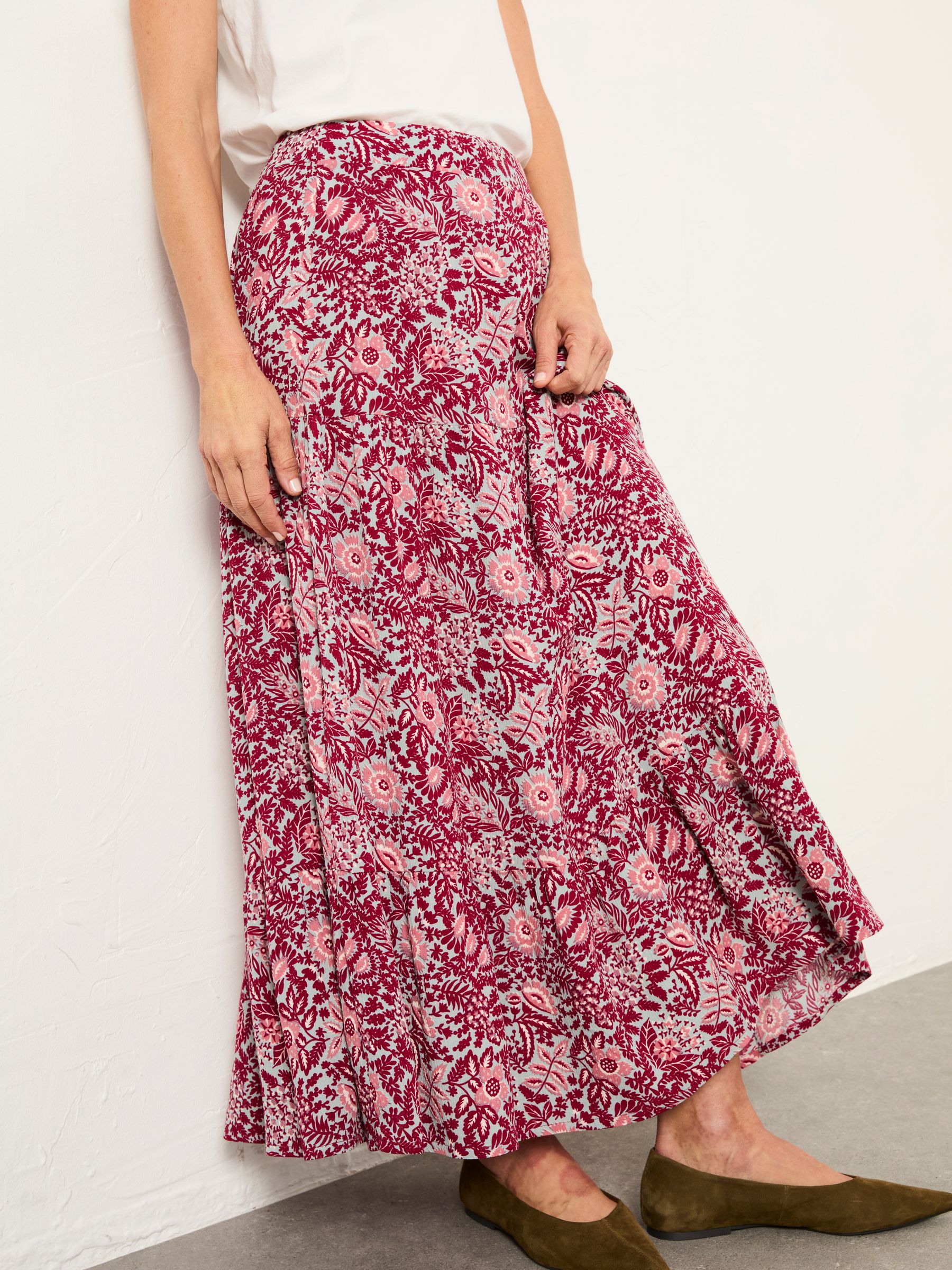Anika Plum Purple Spriggy Ditsy Midi Skirt - Image 1 of 6