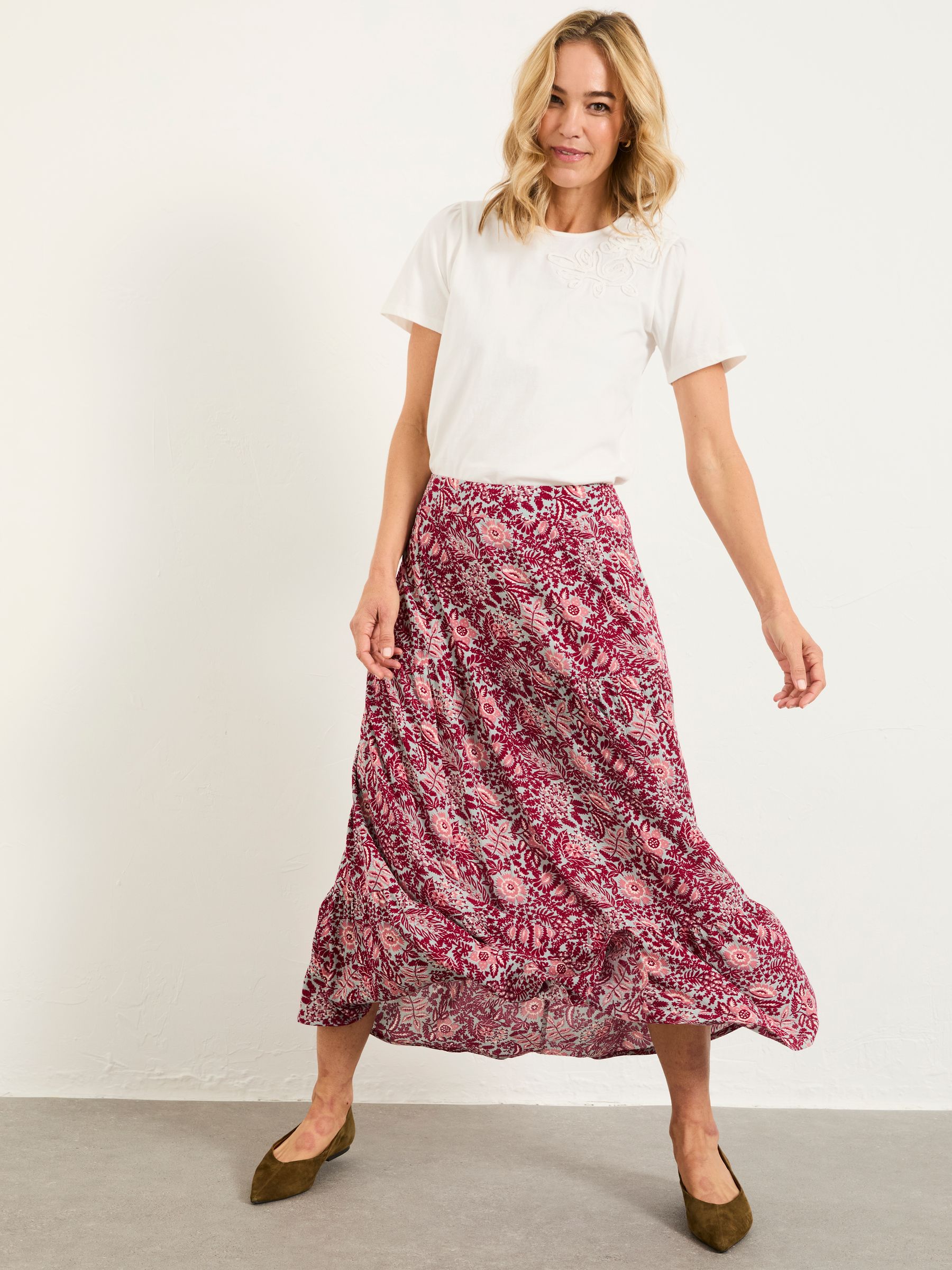 Anika Plum Purple Spriggy Ditsy Midi Skirt - Image 4 of 6