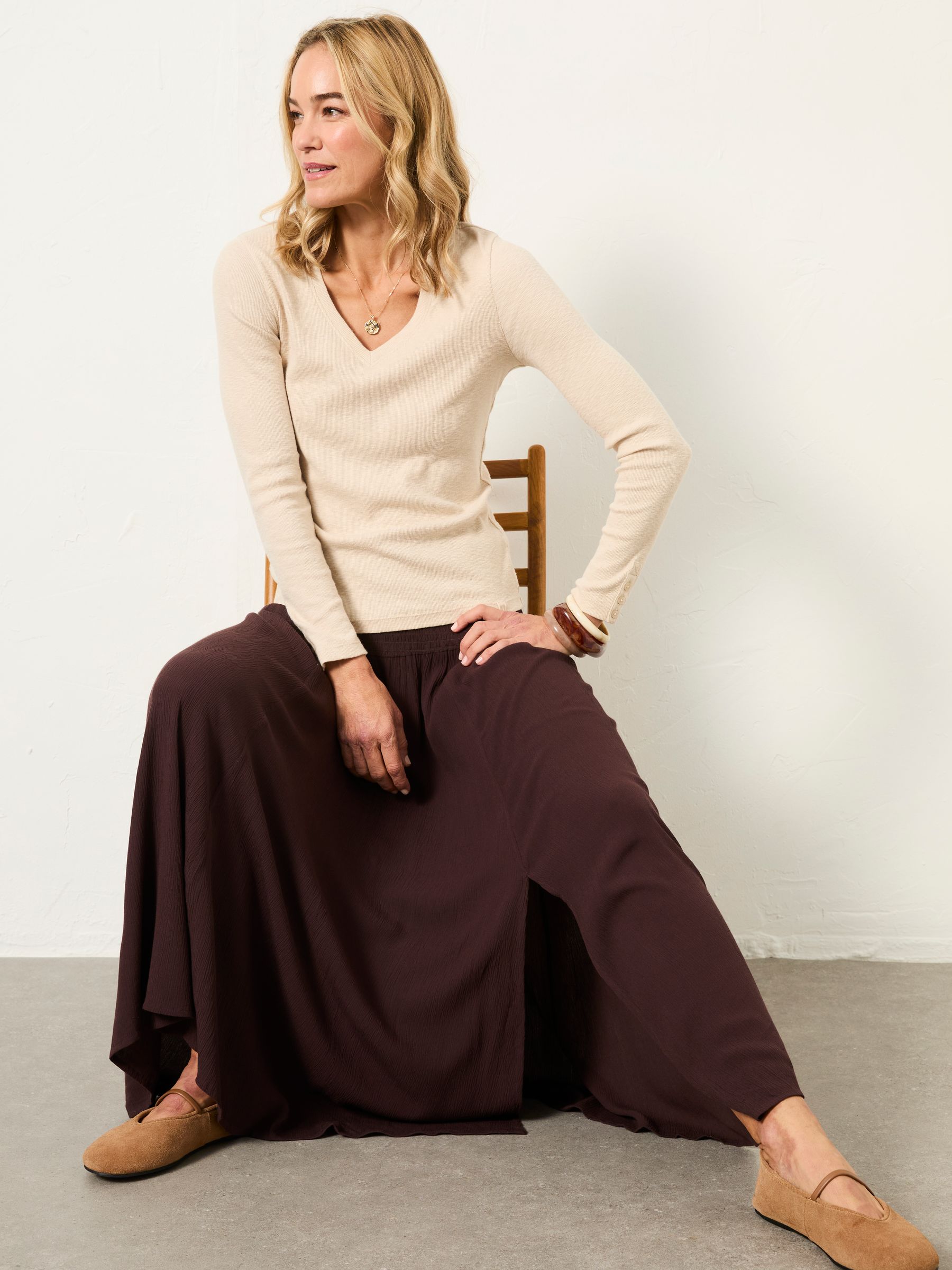 Harper Brown Maxi Skirt - Image 4 of 5