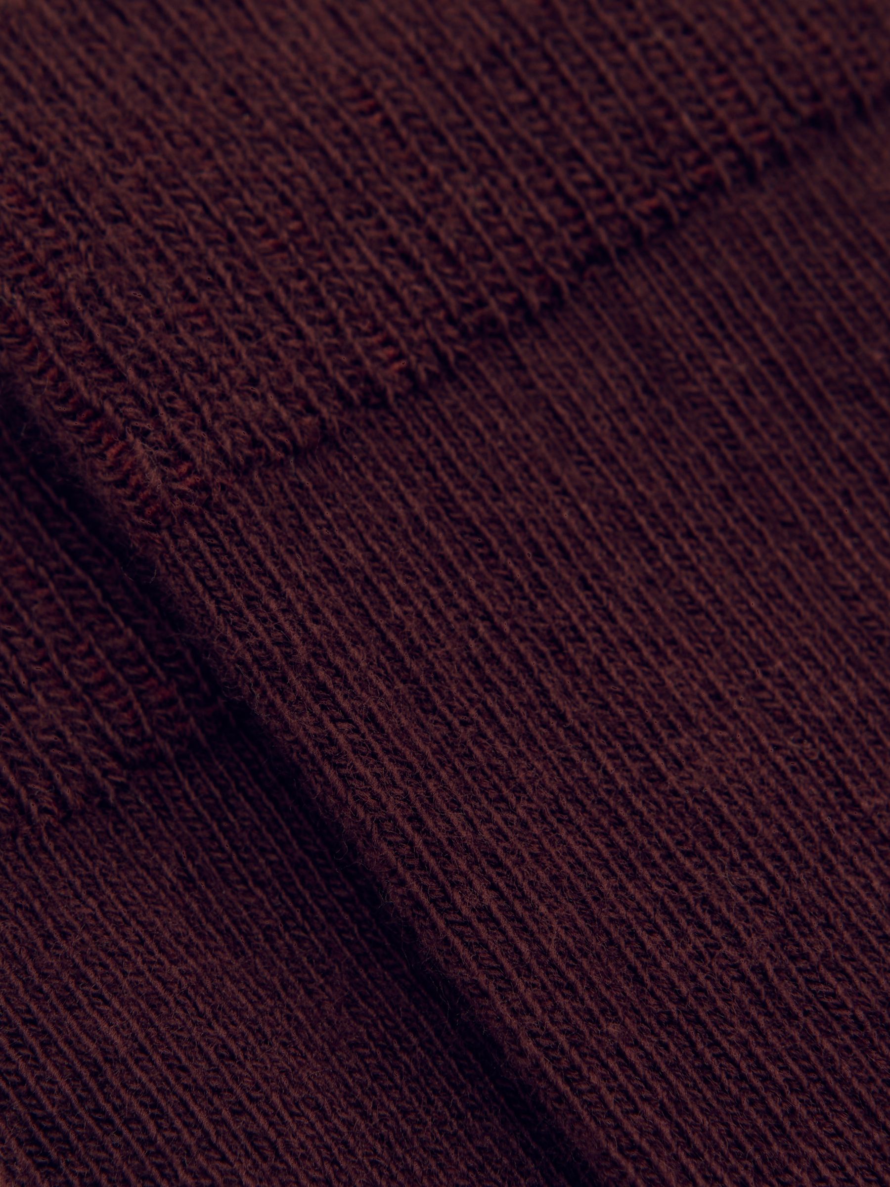 Cotton Blend Ribbed Loafer Socks in Burgundy - Image 3 of 3
