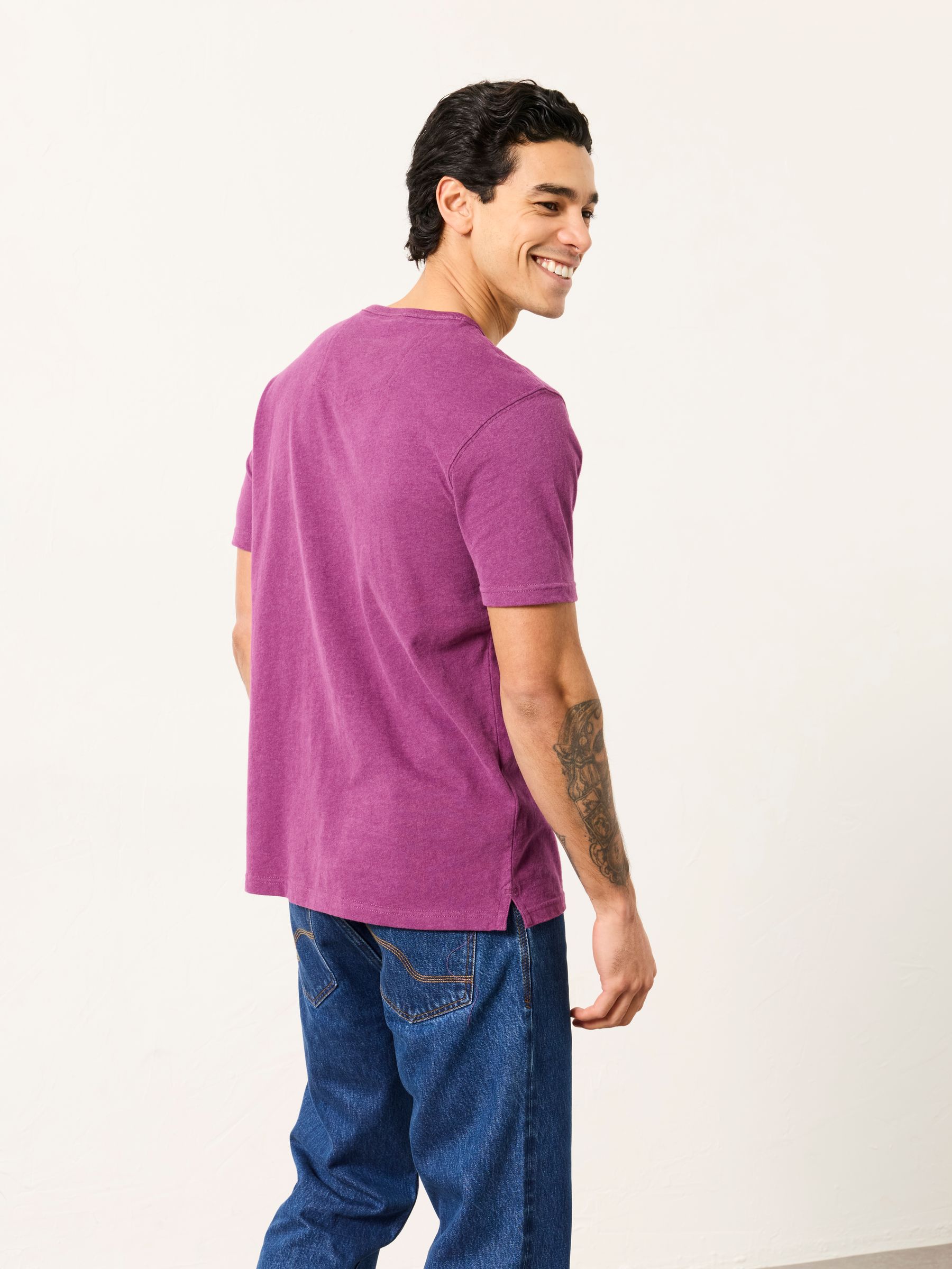 Henley Plum Purple Woodside Slub Tshirt - Image 2 of 6