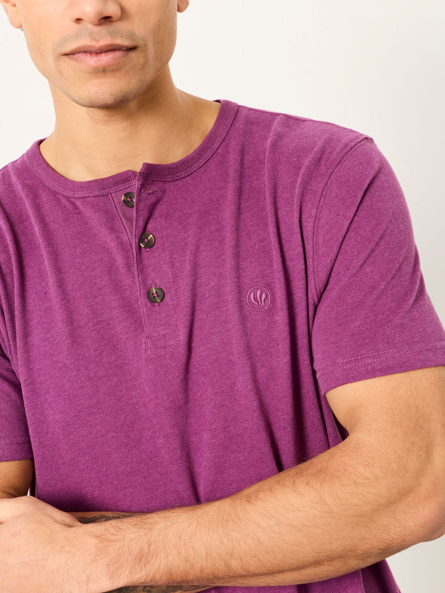 Henley Plum Purple Woodside Slub Tshirt - Image 5 of 6