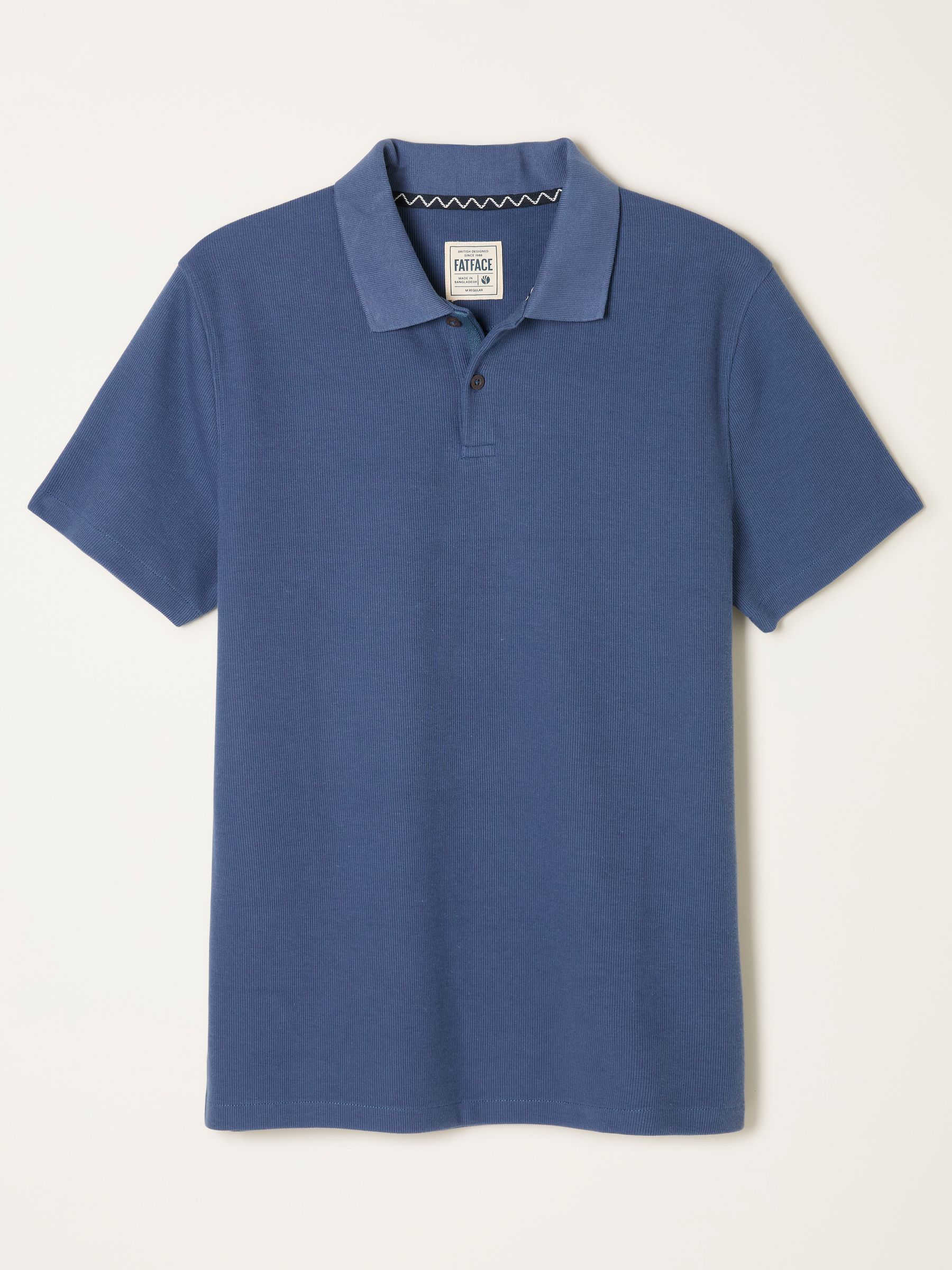 Denim Dark Blue AYR Short Sleeve Ribbed Polo - Image 6 of 6