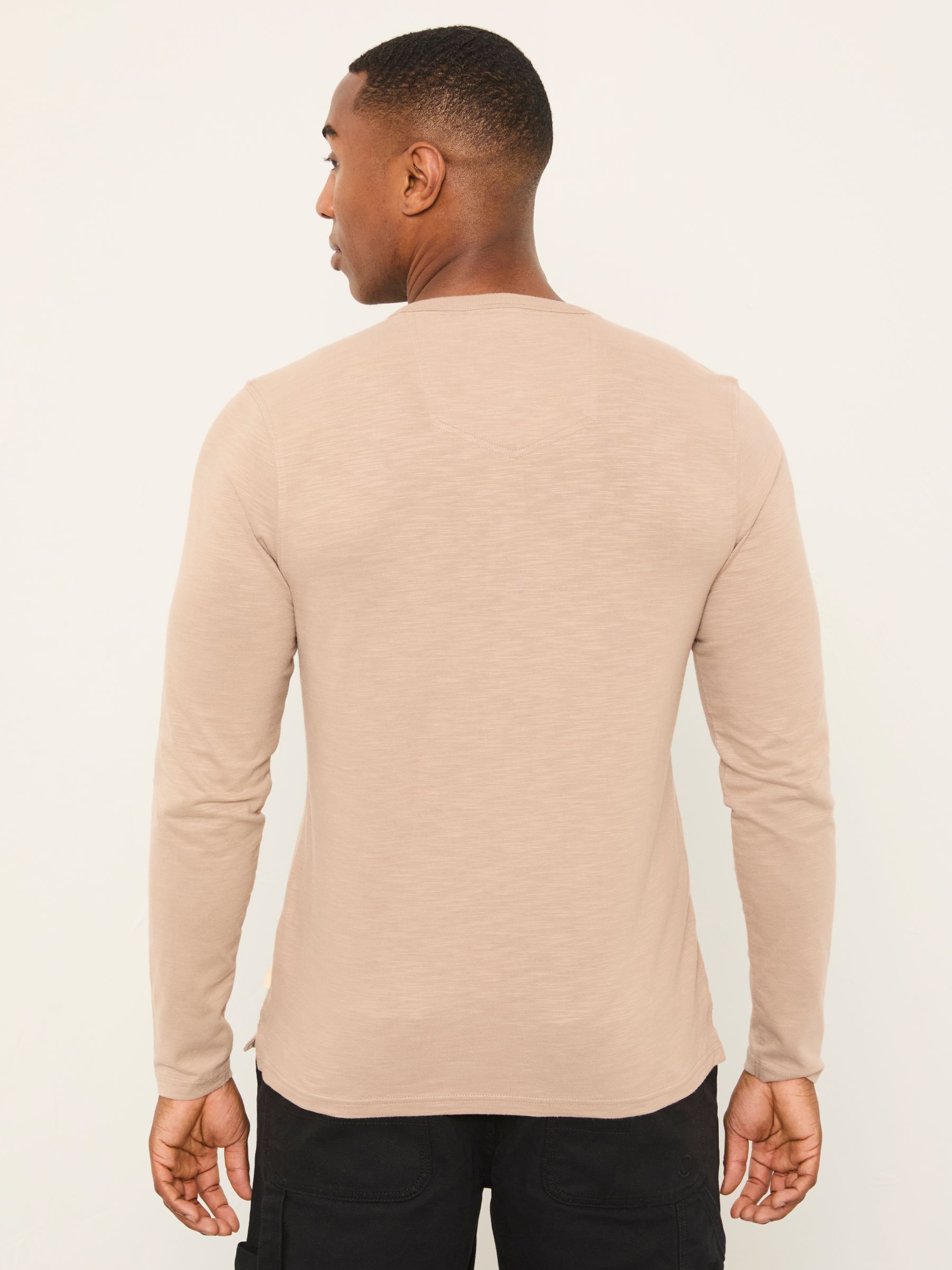 Henley Natural Long Sleeve Woodside Slub - Image 2 of 6