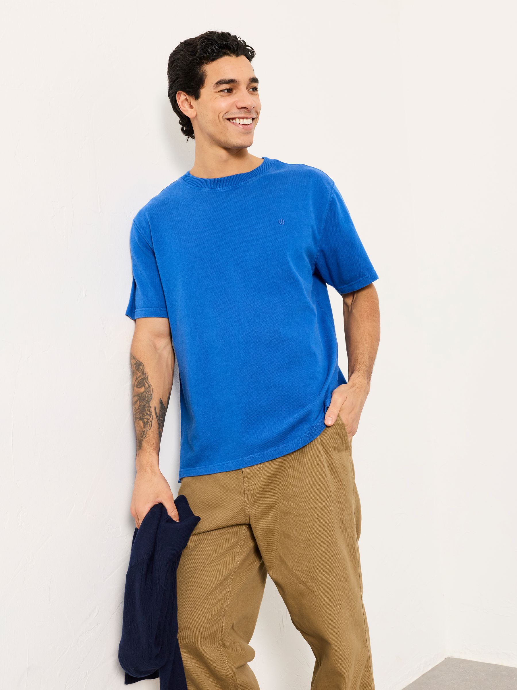 Alton Relaxed Fit Cobalt Blue Heavyweight T-Shirt | FatFace USA
