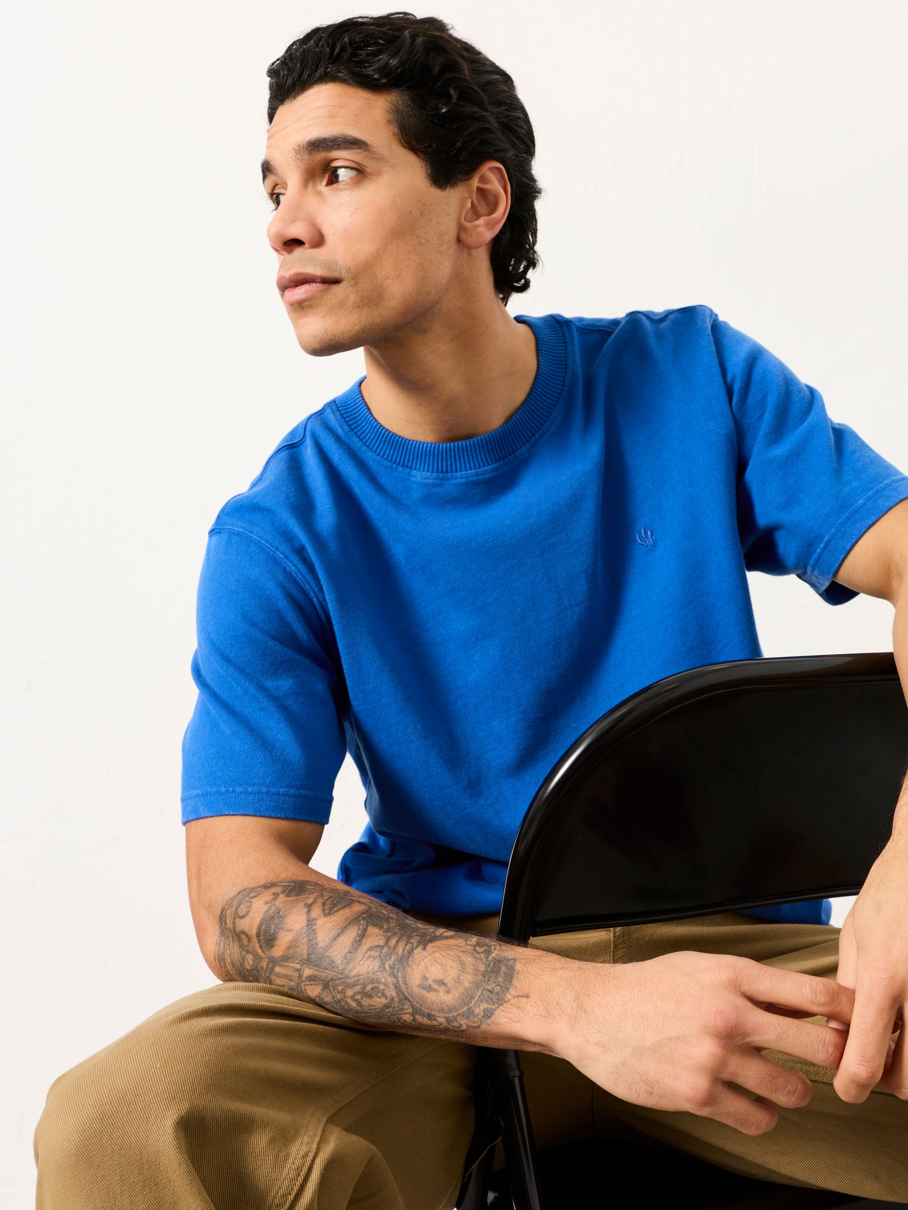 Alton Cobalt Blue Heavyweight Relaxed Fit T-Shirt - Image 5 of 7