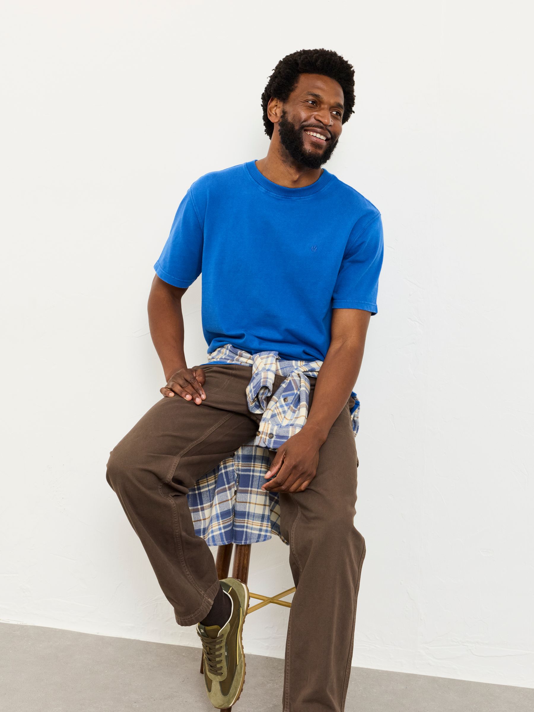 Alton Relaxed Fit Cobalt Blue Heavyweight T-Shirt | FatFace USA