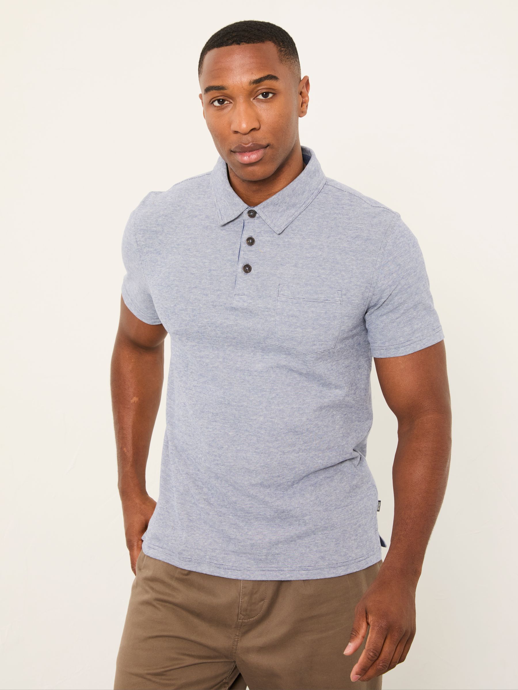 French Navy Elm Stripe Polo - Image 1 of 6