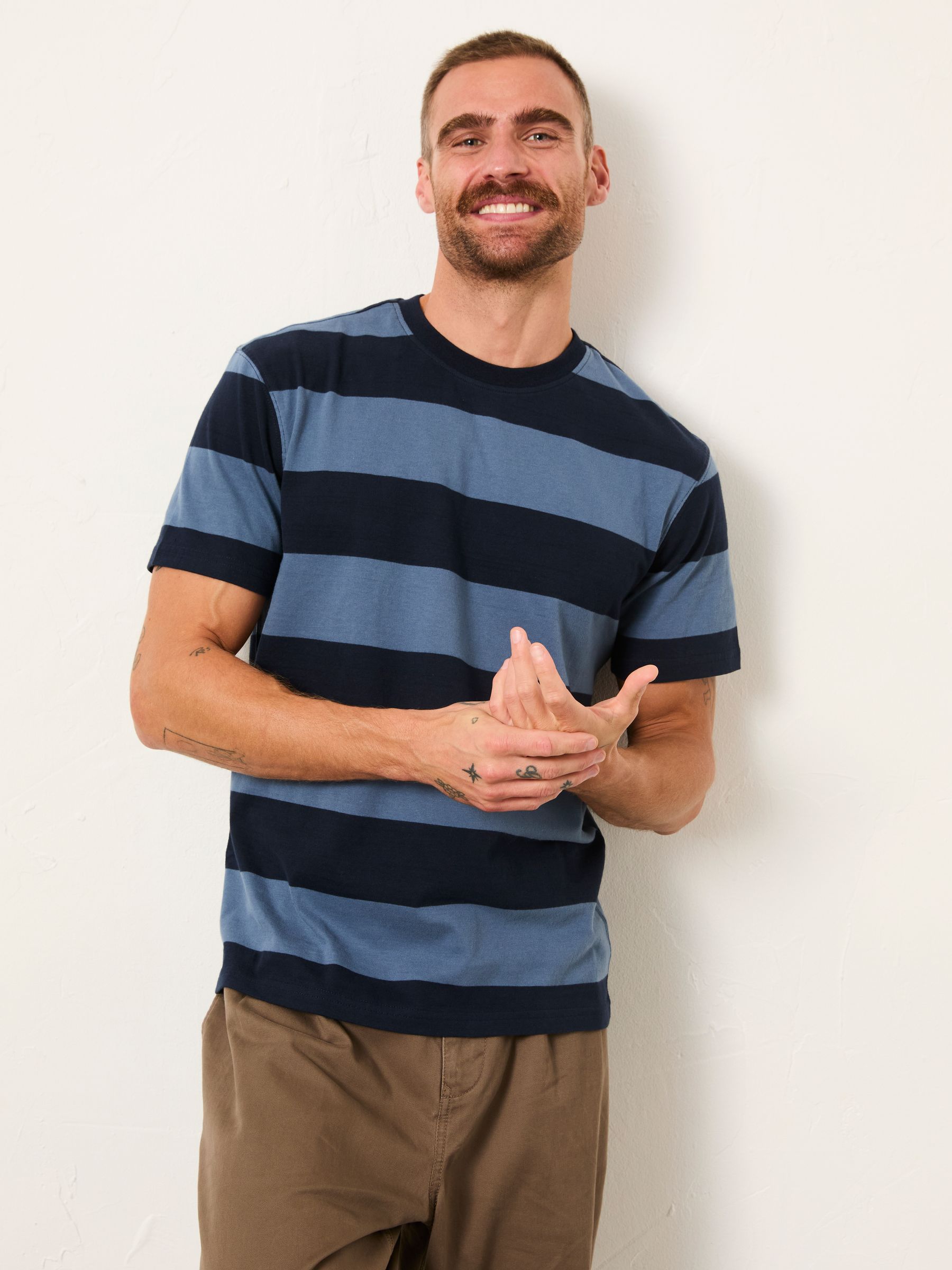 Navy Short Sleeve Striped Tshirts 2 Pack - Image 2 of 6