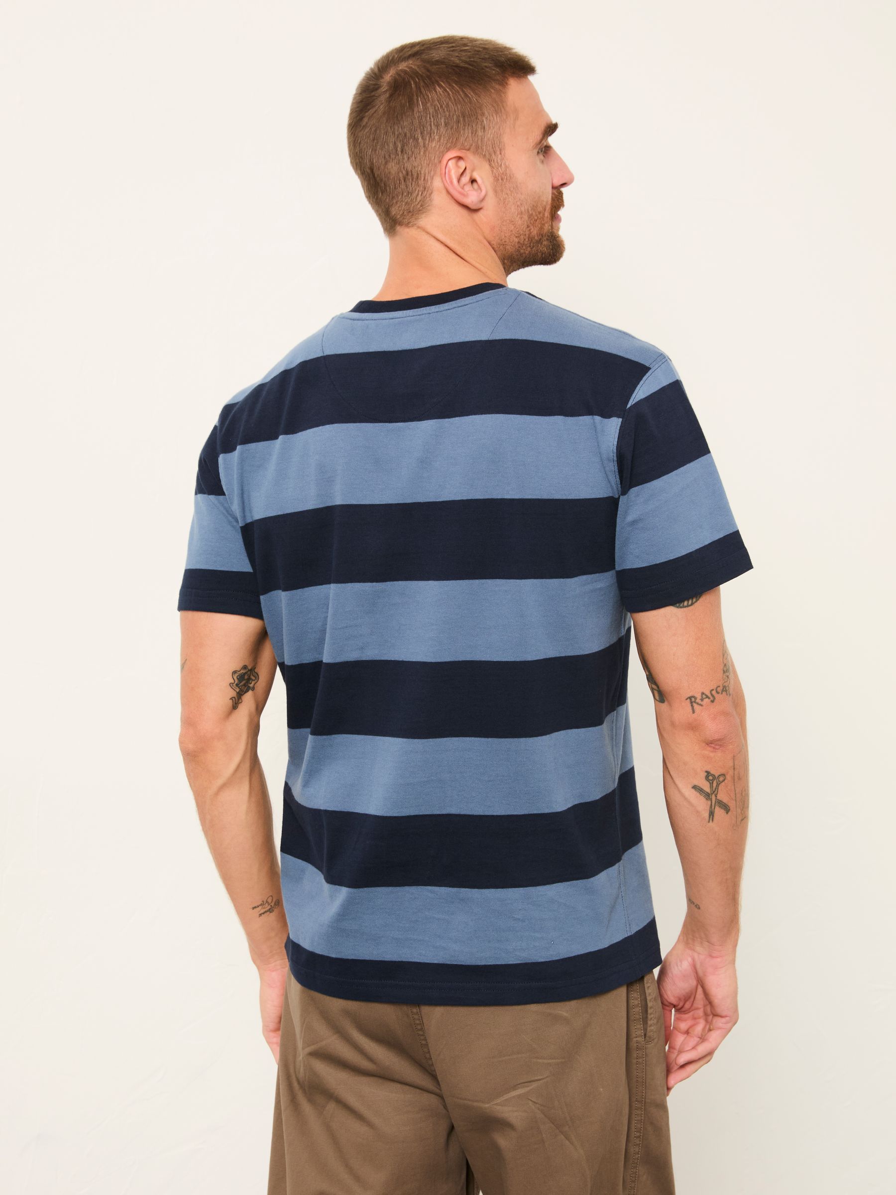 Navy Short Sleeve Striped Tshirts 2 Pack - Image 3 of 6