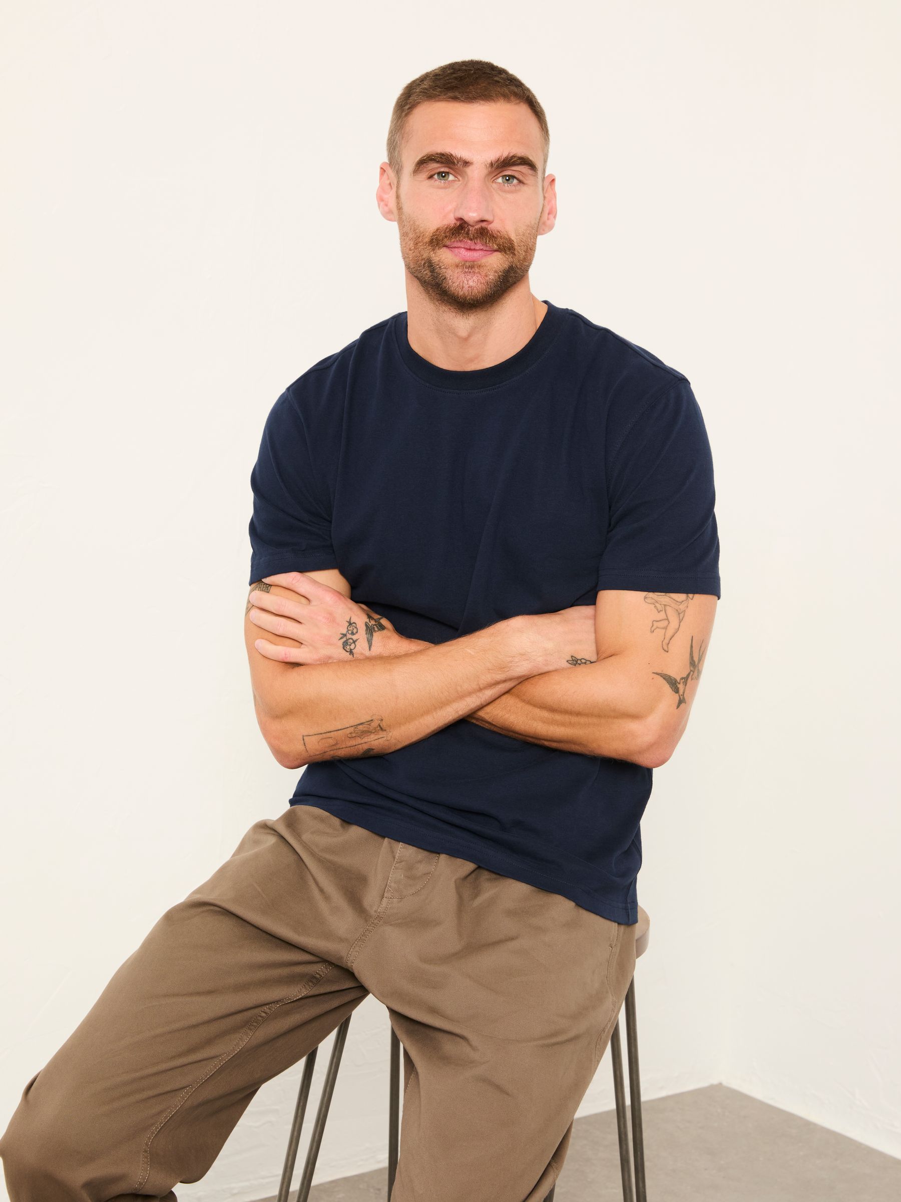 Navy Short Sleeve Striped Tshirts 2 Pack - Image 5 of 6