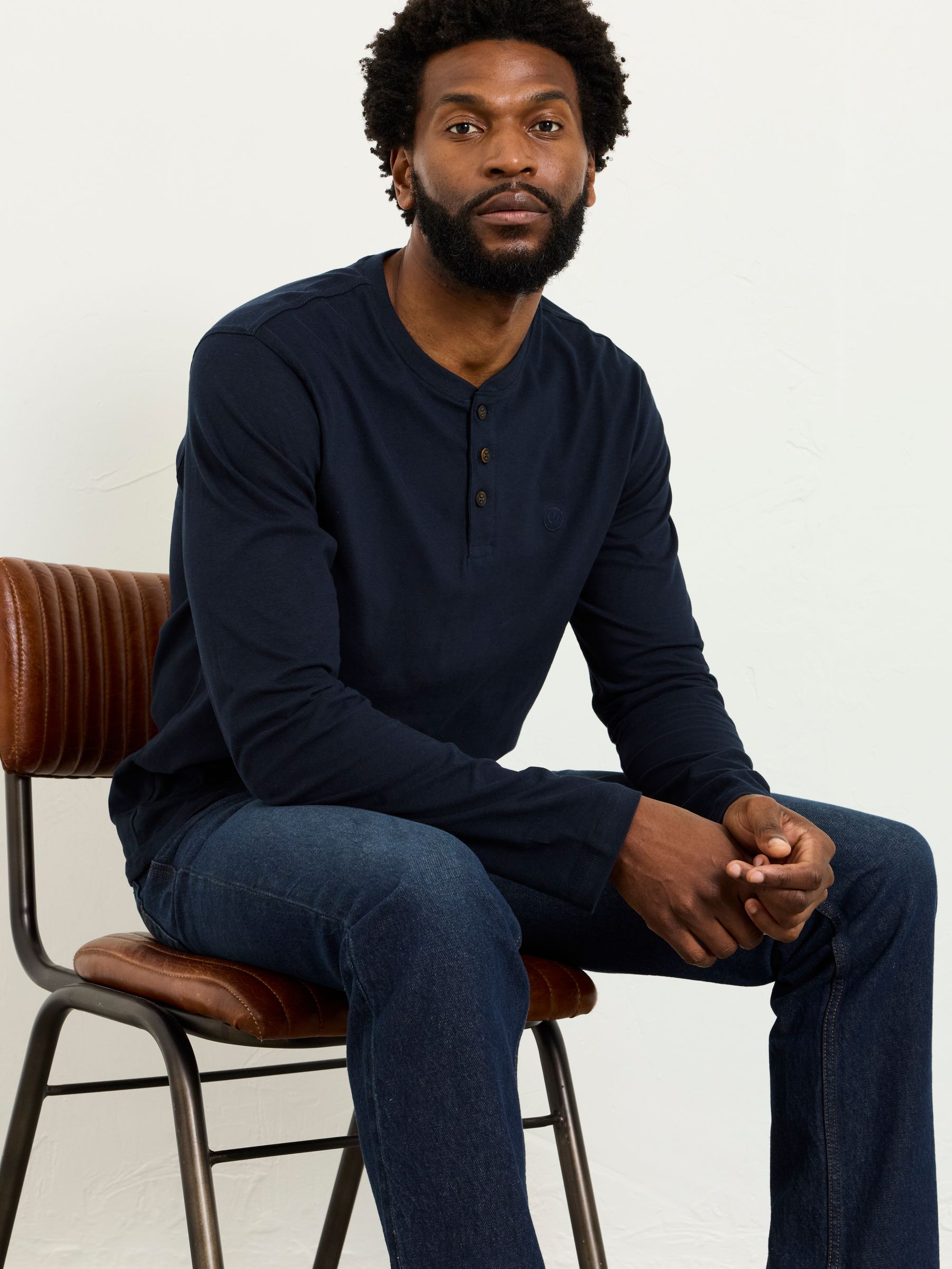 White Long Sleeve Henley Tshirts 2 Pack - Image 2 of 7