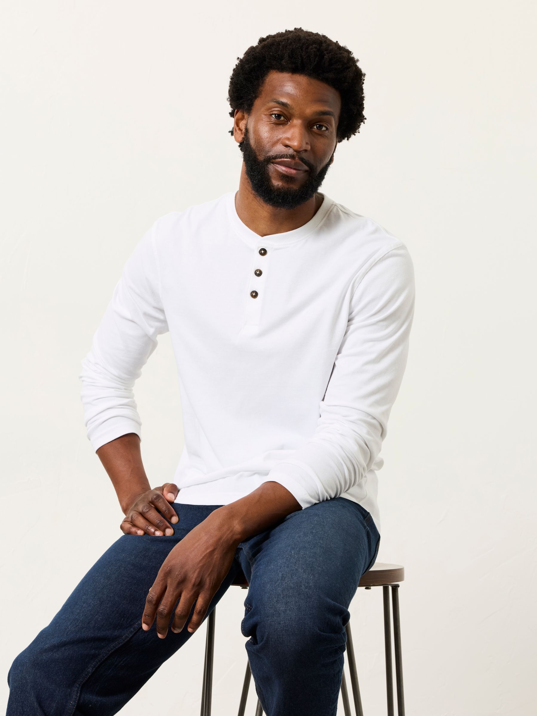 White Long Sleeve Henley Tshirts 2 Pack - Image 4 of 7