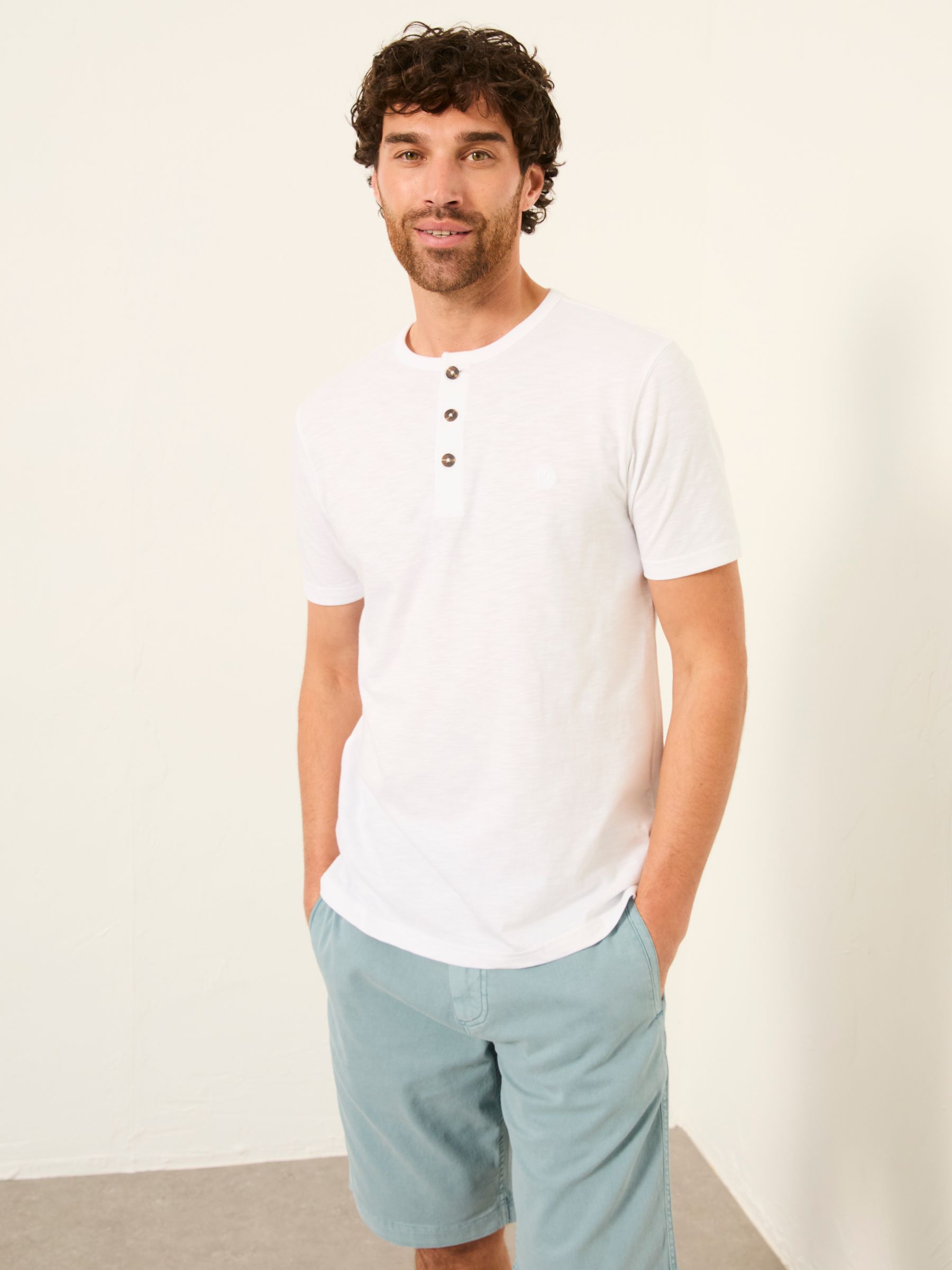 Henley White Woodside Slub Tshirt - Image 1 of 6