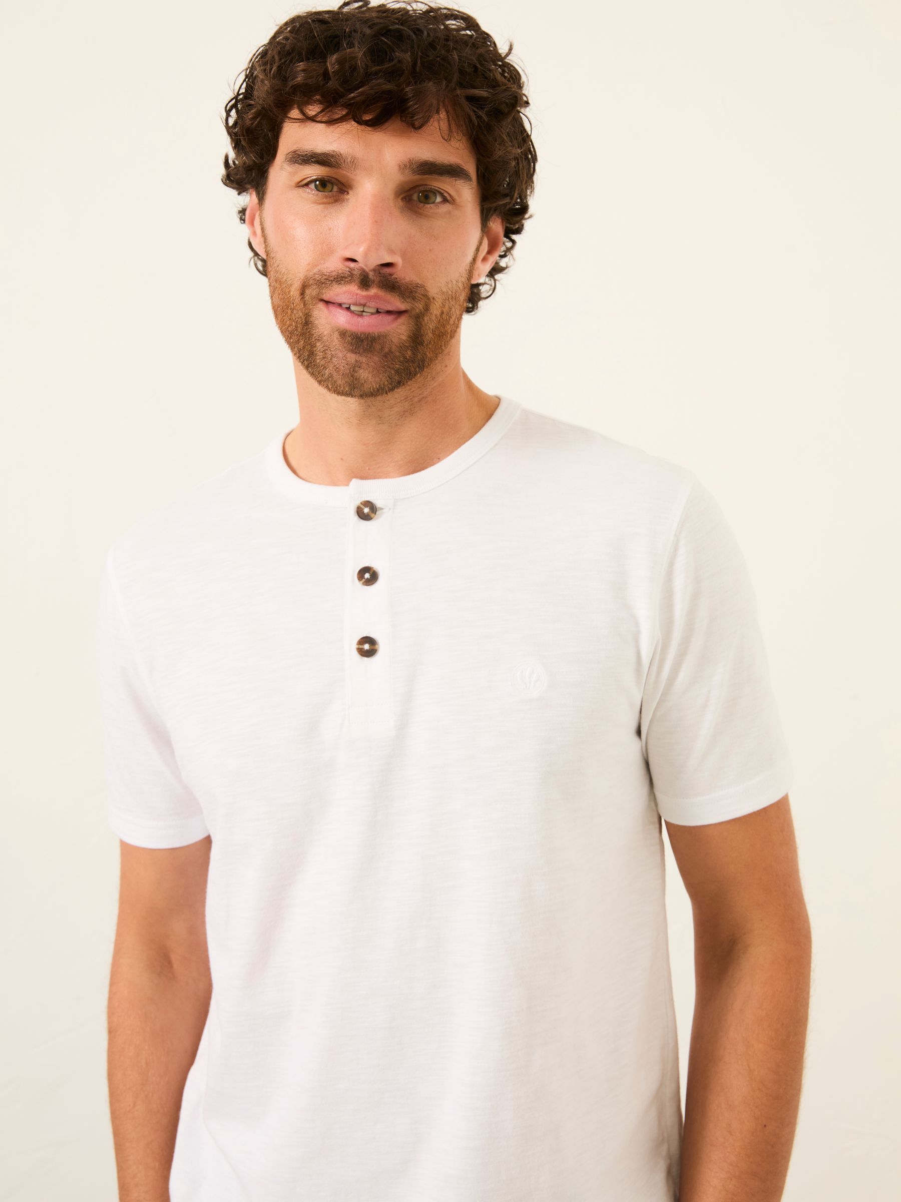 Henley White Woodside Slub Tshirt - Image 4 of 6
