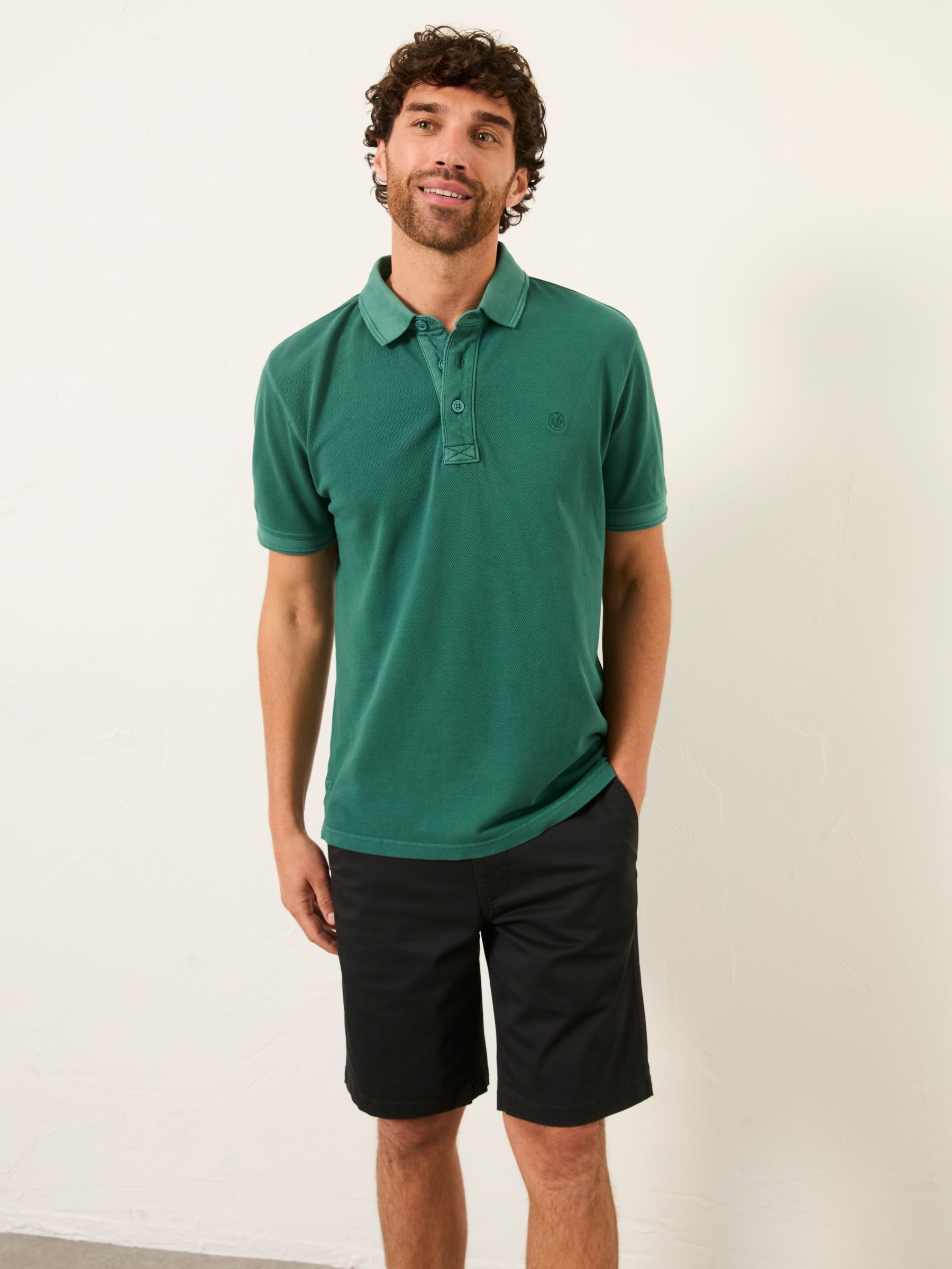 Jade Green Short Sleeve Pique Polo - Image 1 of 6