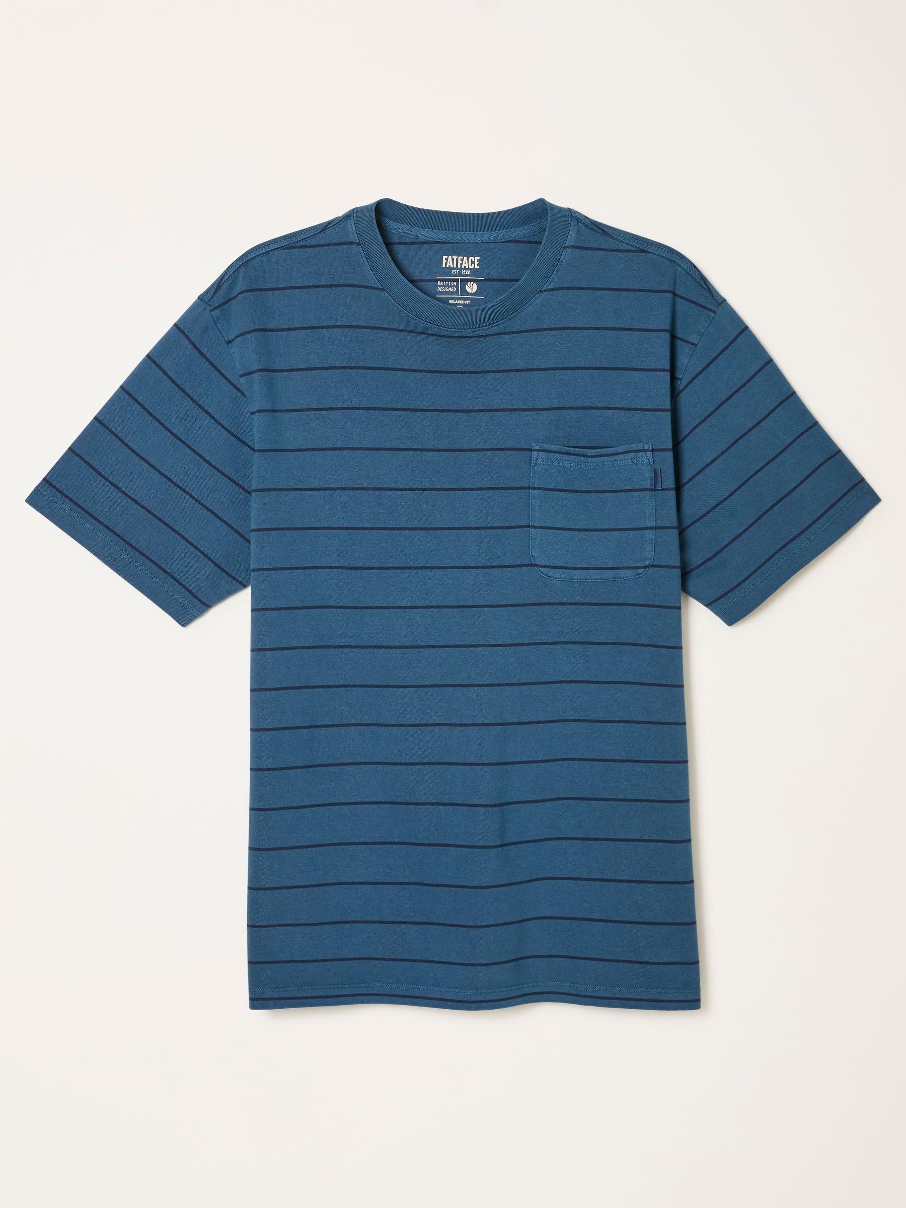 Compton Relaxed Fit Blue Stripe Tshirt - Image 6 of 6
