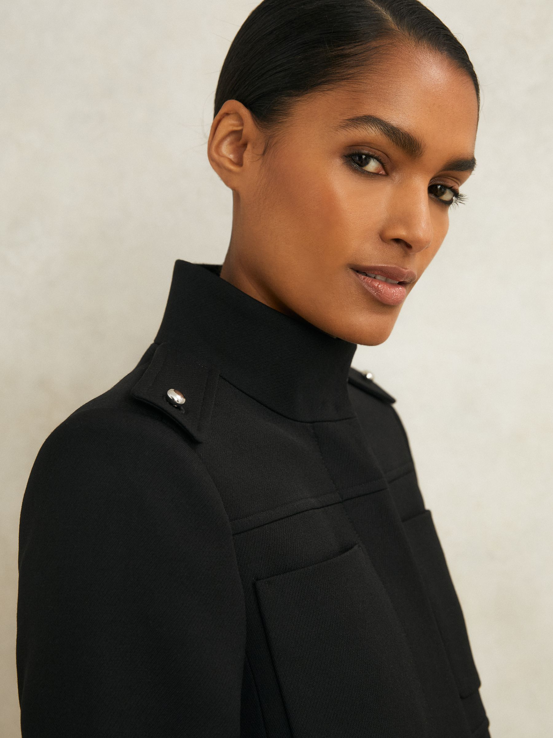 Atelier Wool Belted Long Coat in Black - Image 3 of 6