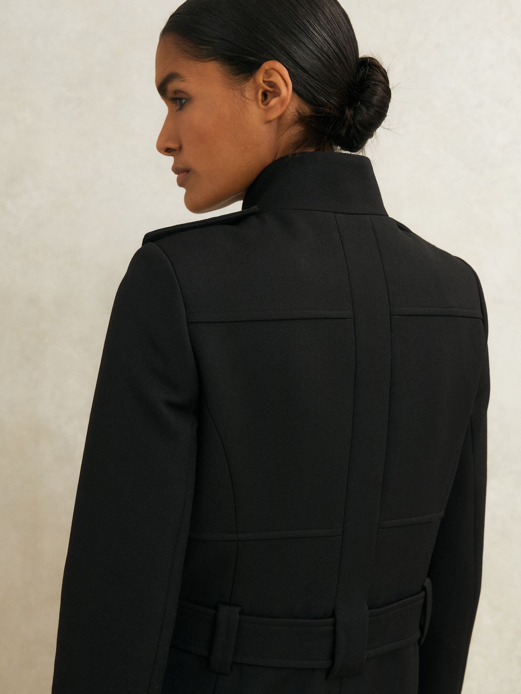 Atelier Wool Belted Long Coat in Black - Image 5 of 6