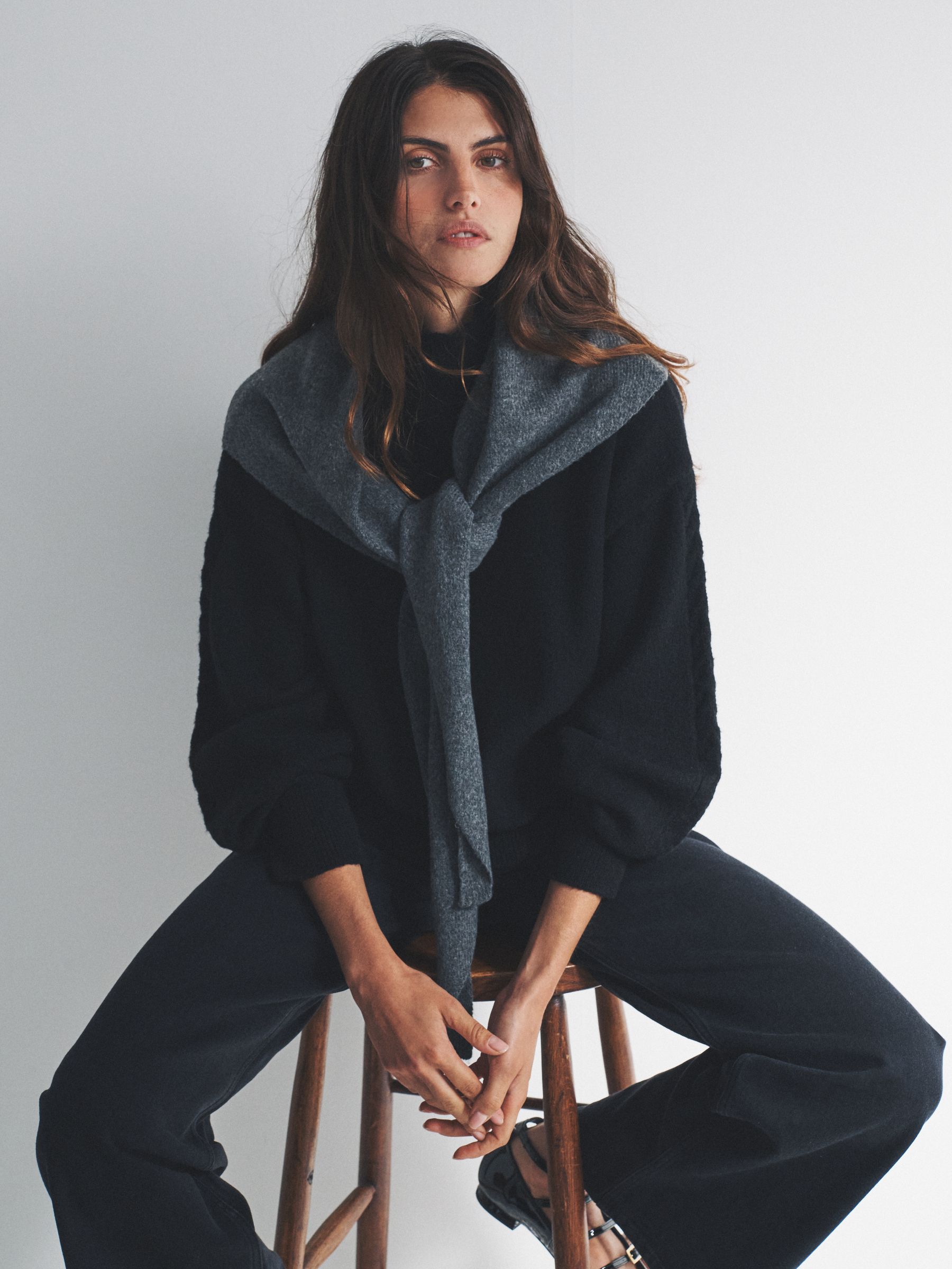 Charocal Grey/Chocolate Brown 2 Pack Triangle Scarfs - Image 1 of 6