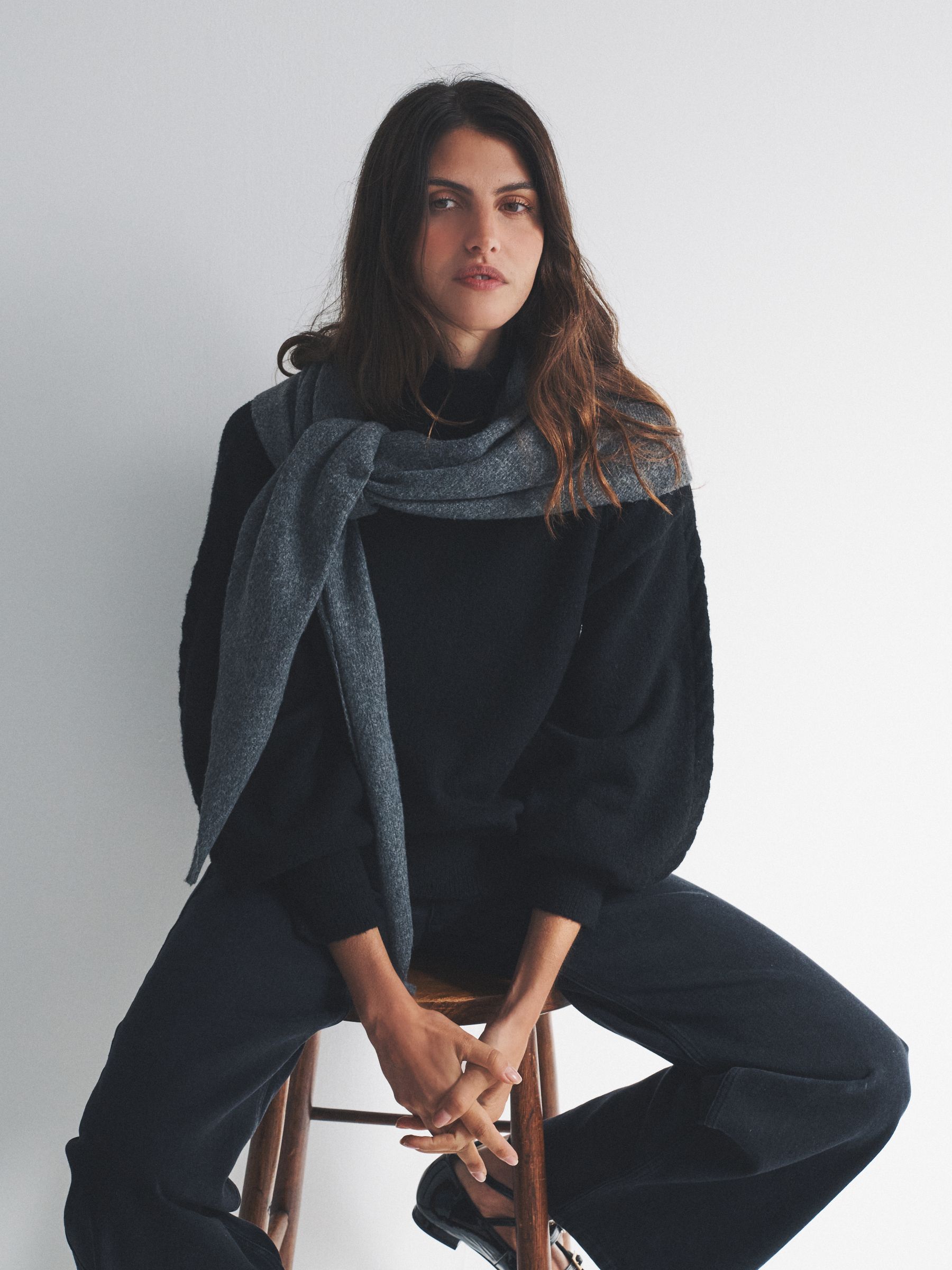 Charocal Grey/Chocolate Brown 2 Pack Triangle Scarfs - Image 3 of 6