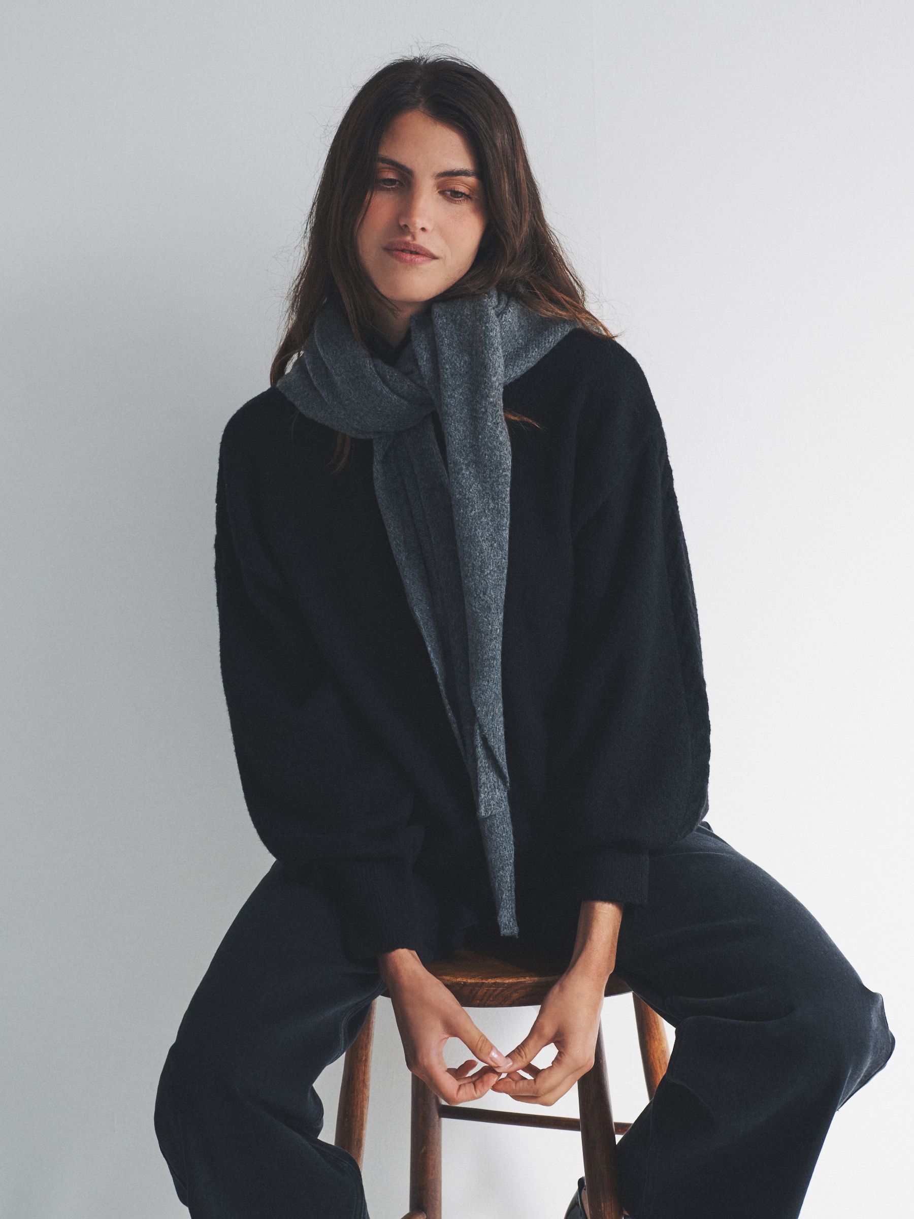 Charocal Grey/Chocolate Brown 2 Pack Triangle Scarfs - Image 4 of 6