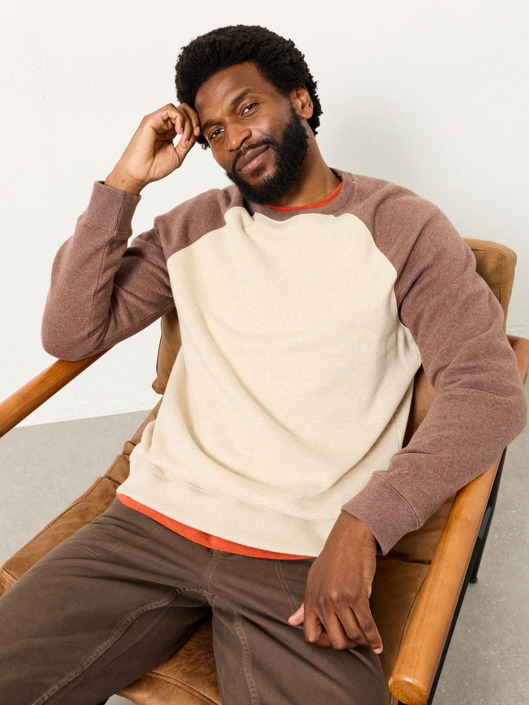 Brooke Chocolate Brown Crew Raglan - Image 1 of 6