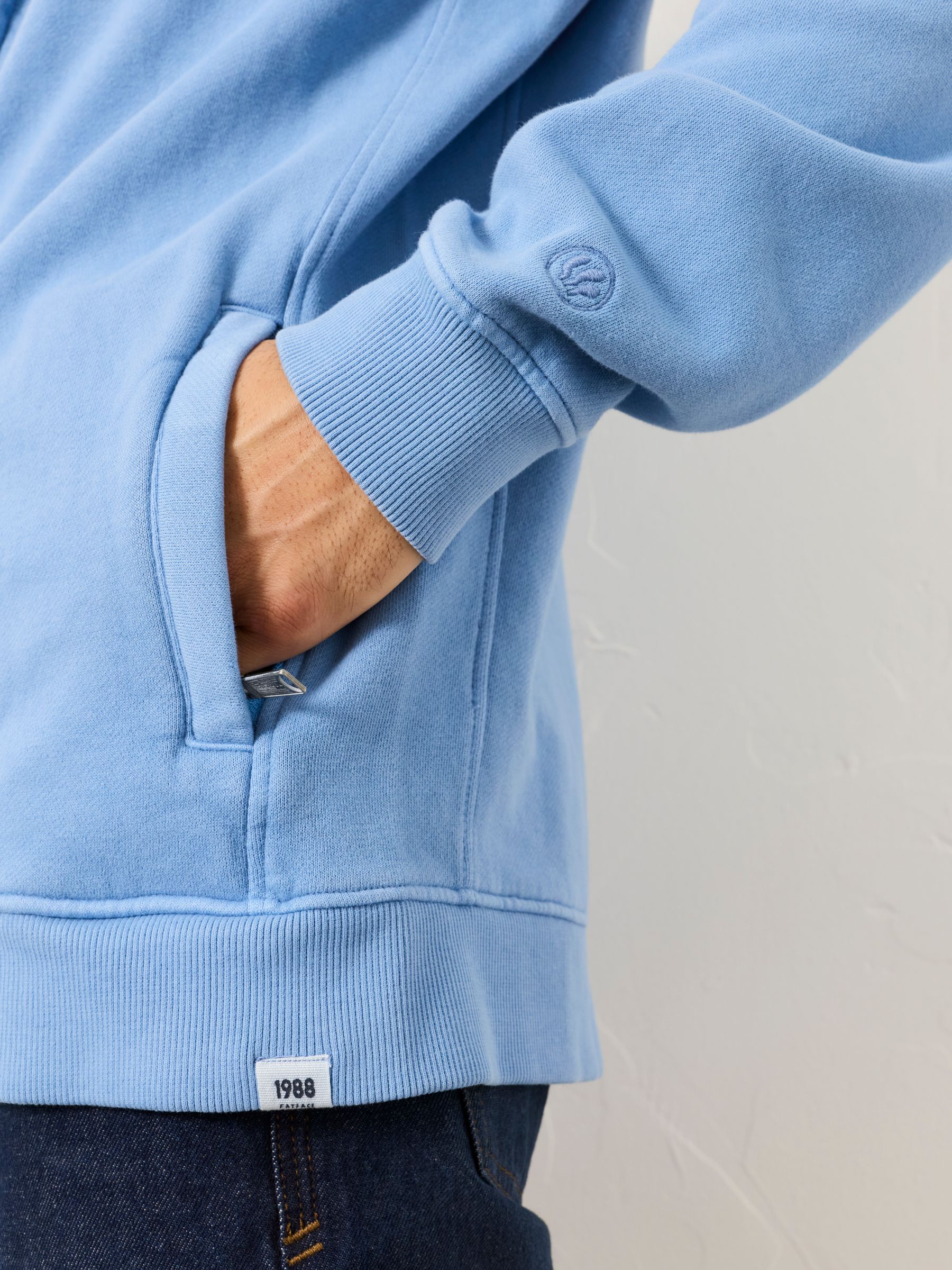 Brooke Chambray Blue Zip Through Hoodie - Image 4 of 5