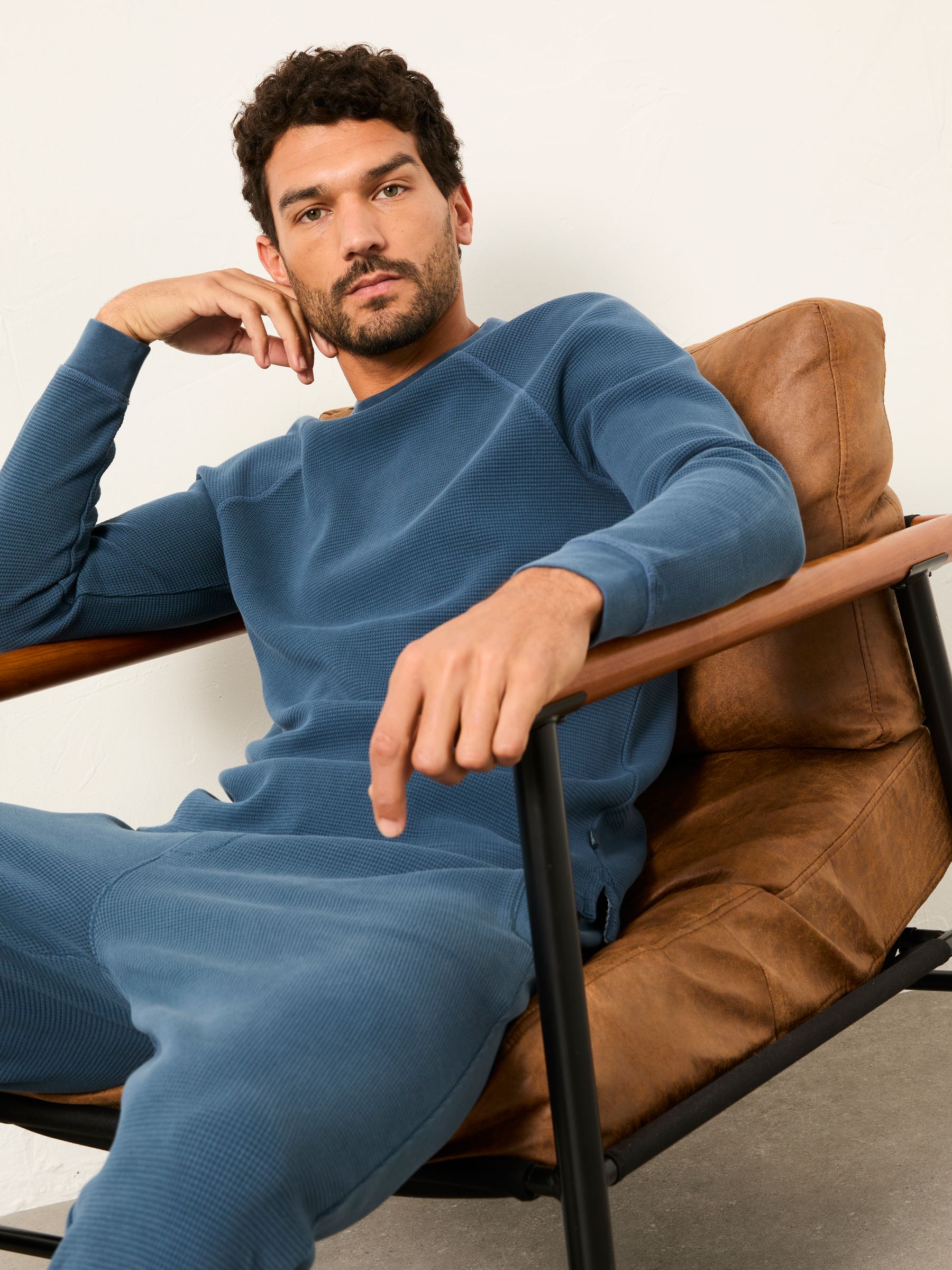 Wye Blue Denim Crew Neck Sweat - Image 5 of 6