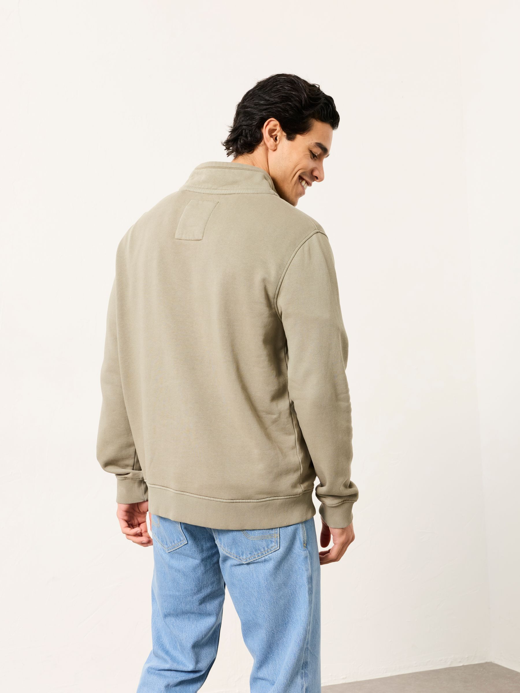 Brooke Sage Green Half Neck Sweat Top - Image 2 of 7