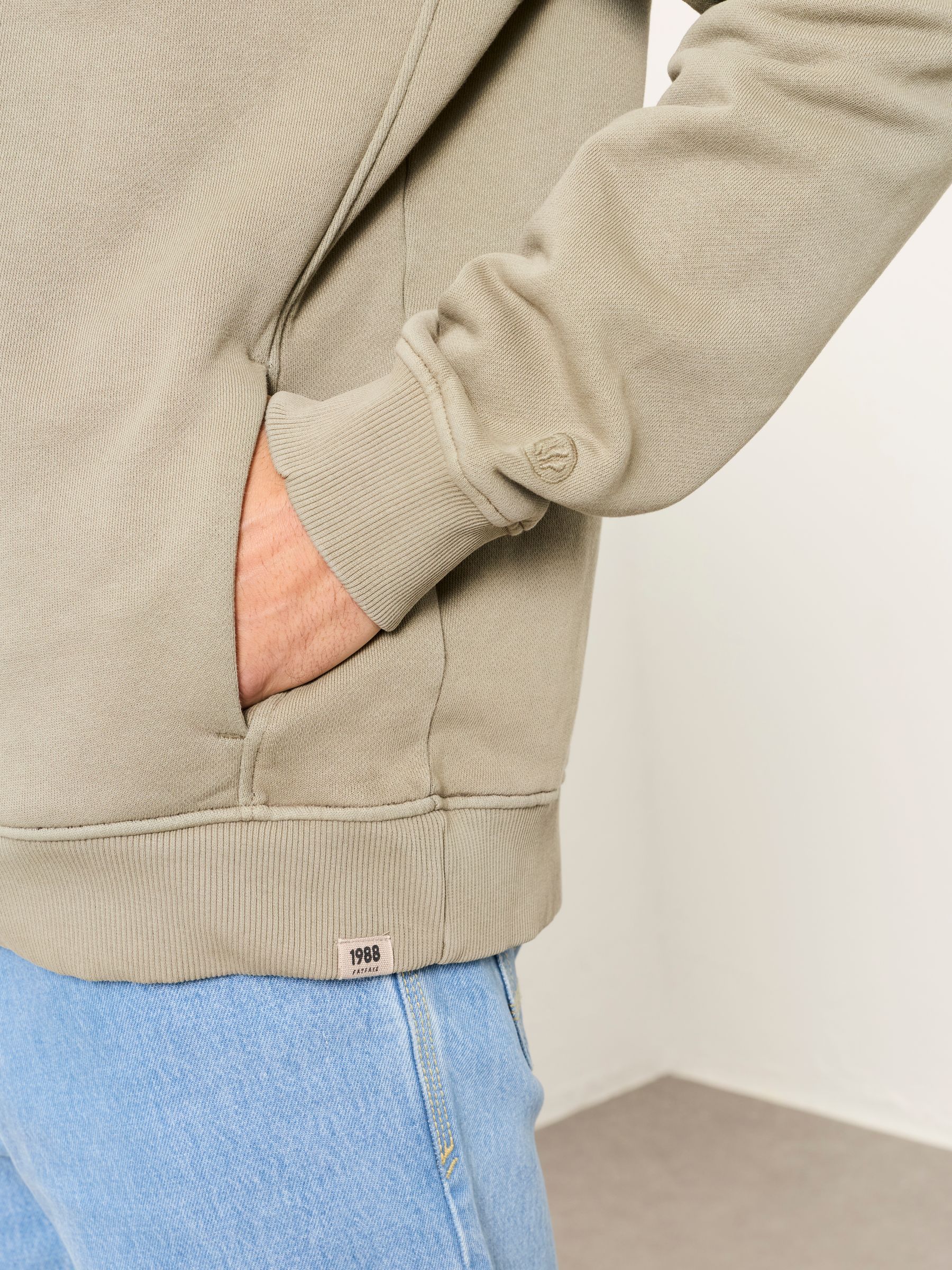 Brooke Sage Green Half Neck Sweat Top - Image 5 of 7