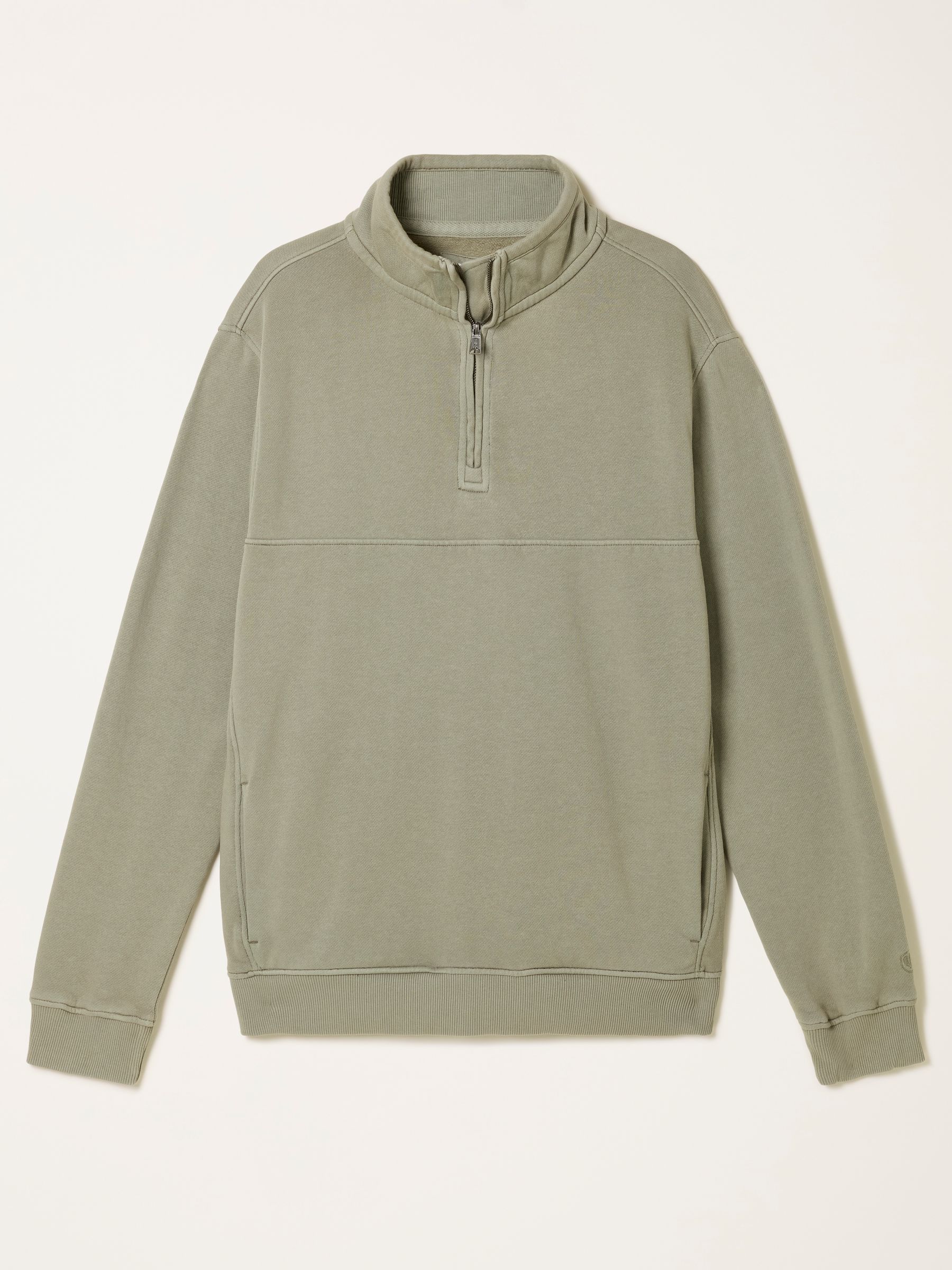Brooke Sage Green Half Neck Sweat Top - Image 7 of 7