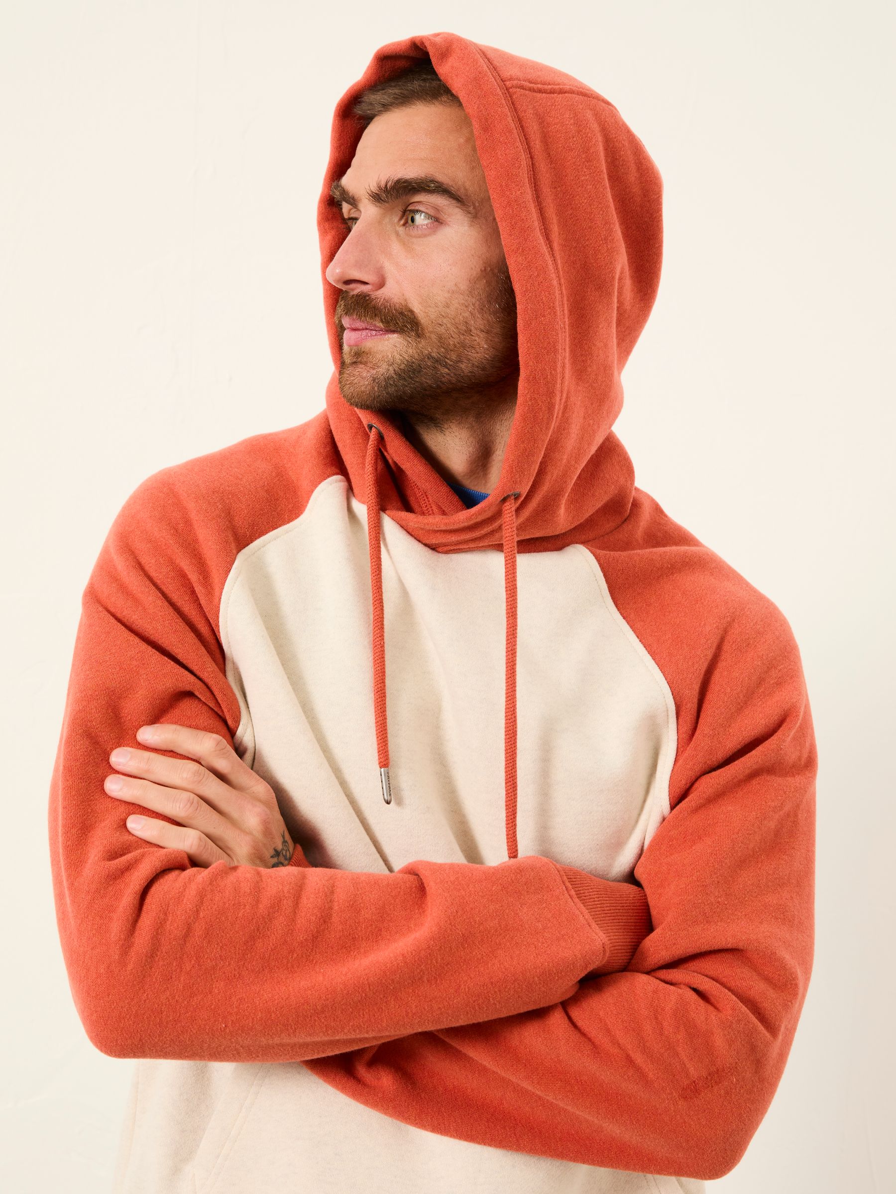 Overhead Contrast Raglan Hoodie