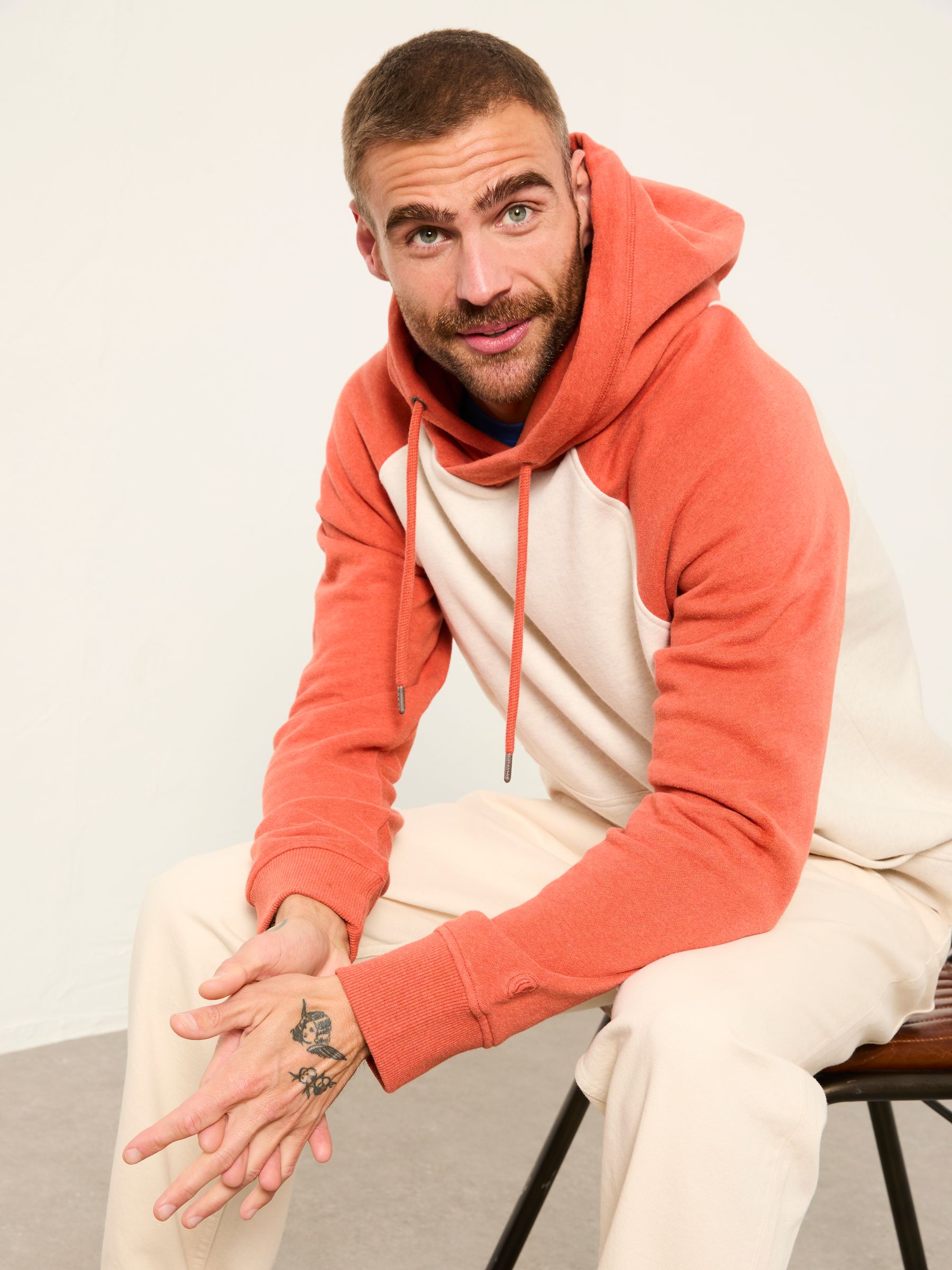 Brooke Oatmeal Overhead Contrast Raglan Hoodie - Image 1 of 6