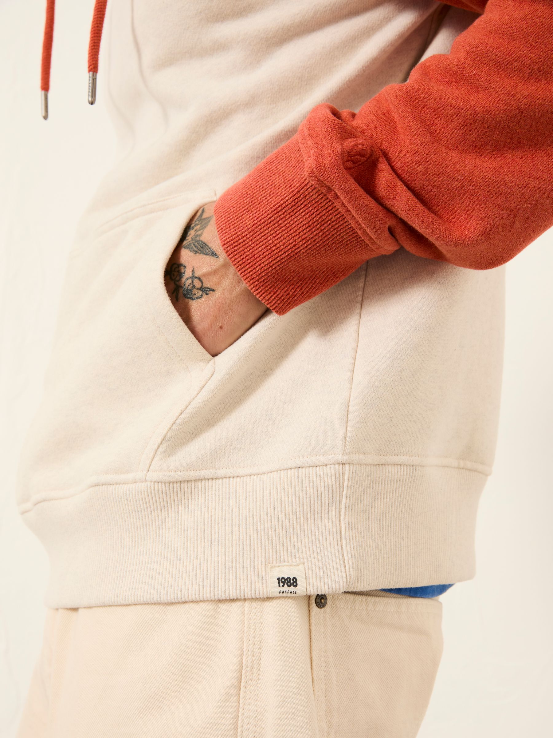 Brooke Oatmeal Overhead Contrast Raglan Hoodie - Image 4 of 6
