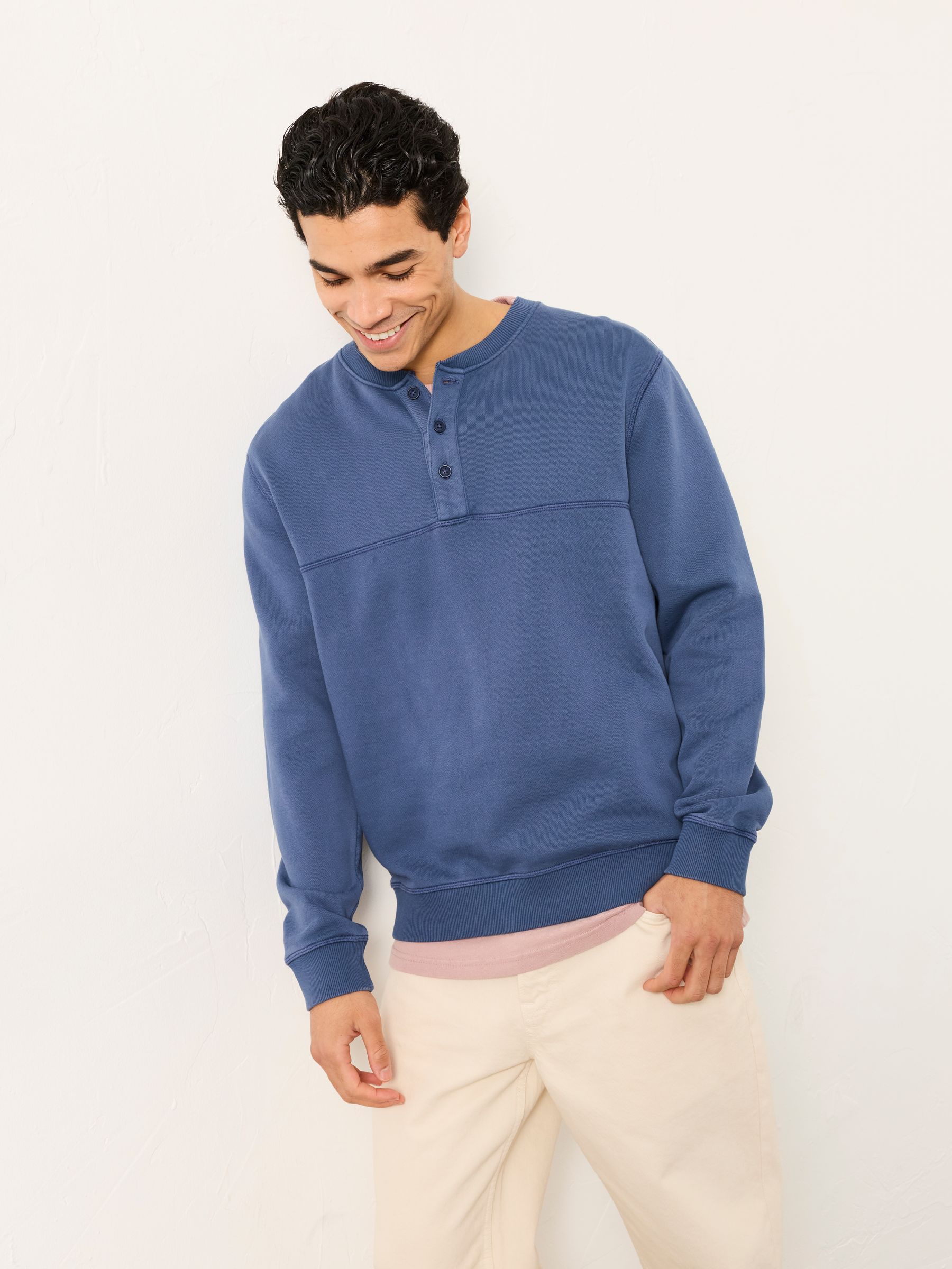 Brooke Denim Dark Blue Henley - Image 1 of 7 Brooke Denim Dark Blue Henley - Image 1 of 7