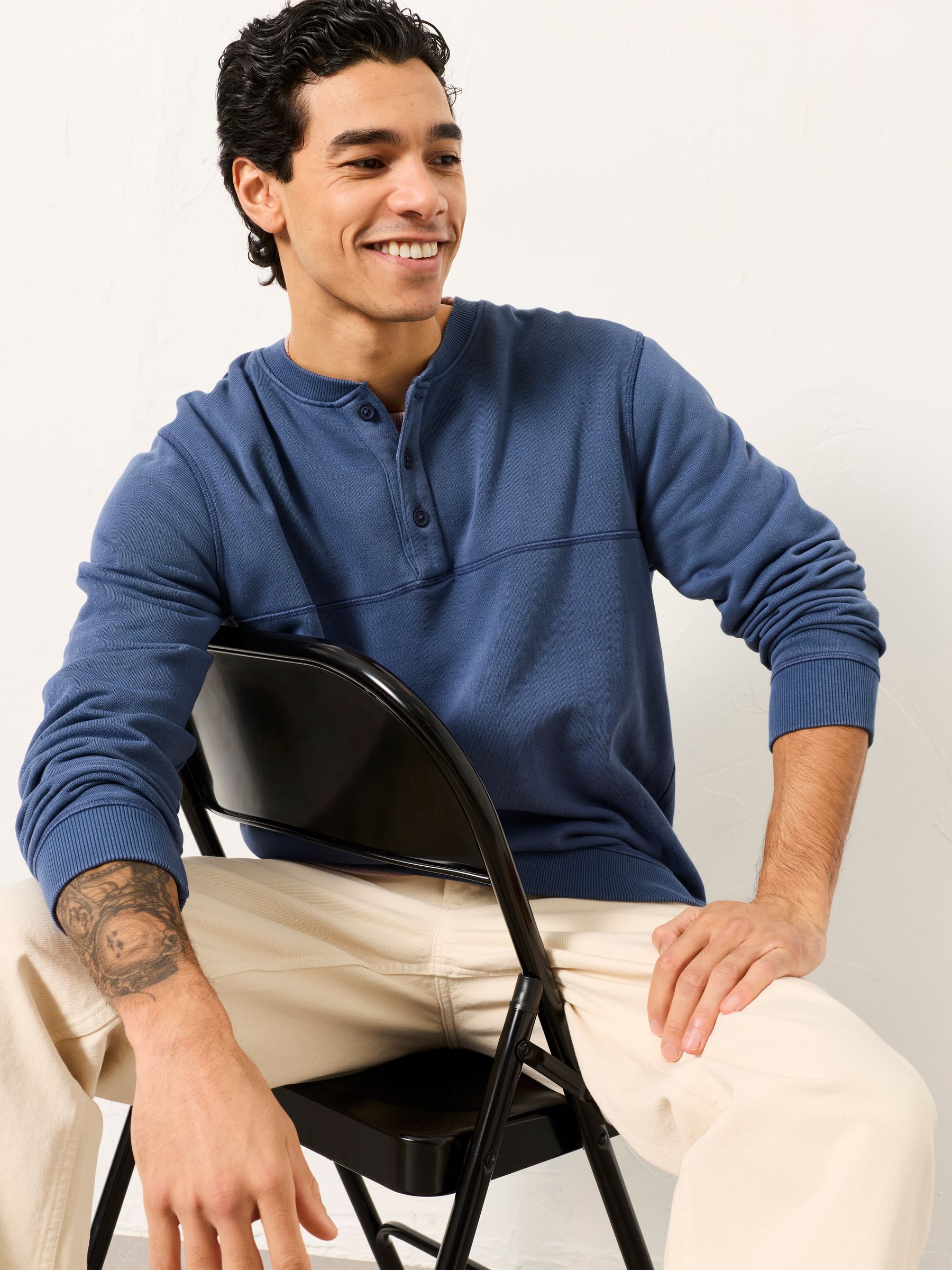 Brooke Denim Dark Blue Henley - Image 5 of 7