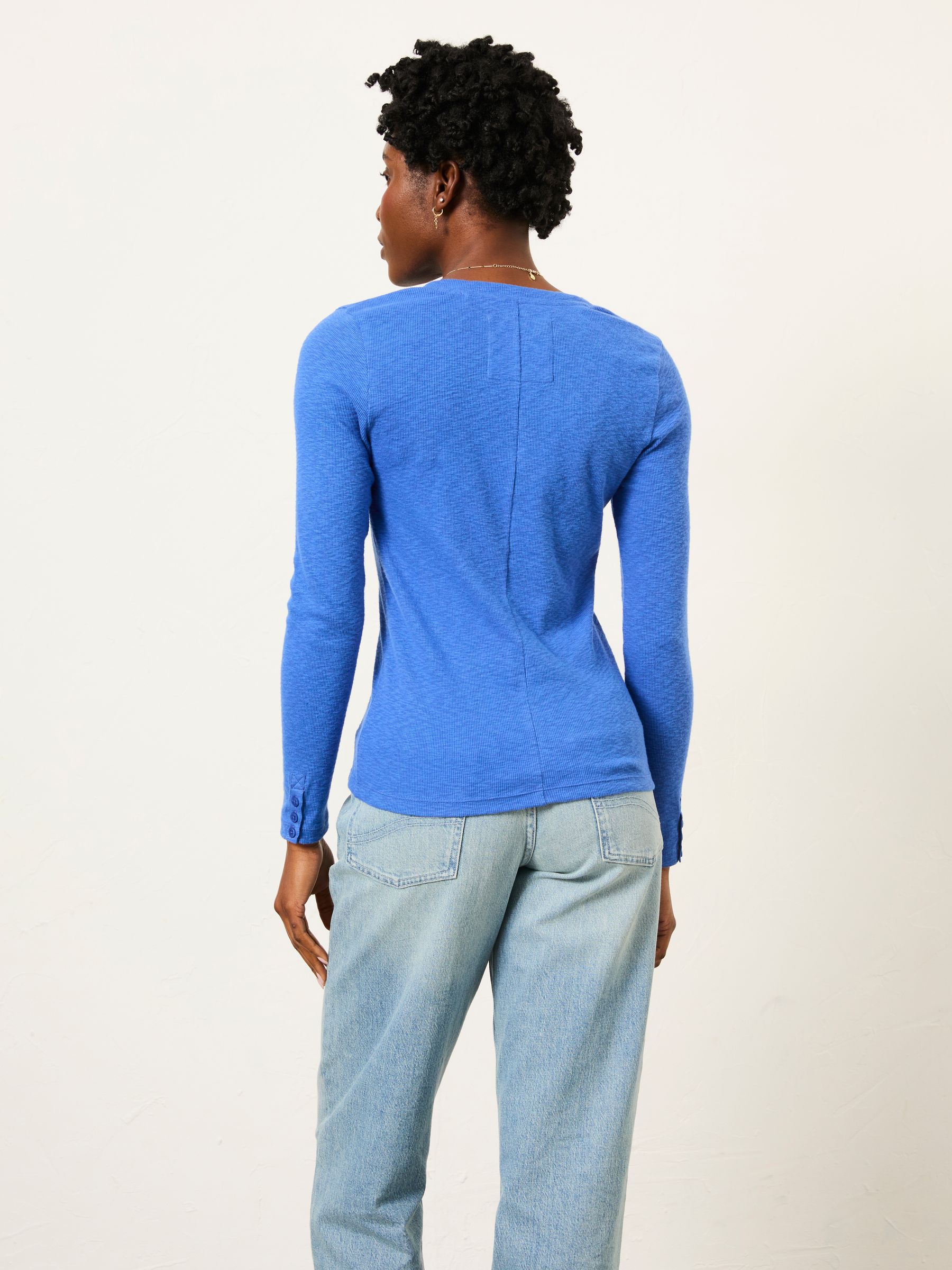 Callie Bright Blue V Neck Top - Image 2 of 6 Callie Bright Blue V Neck Top - Image 2 of 6