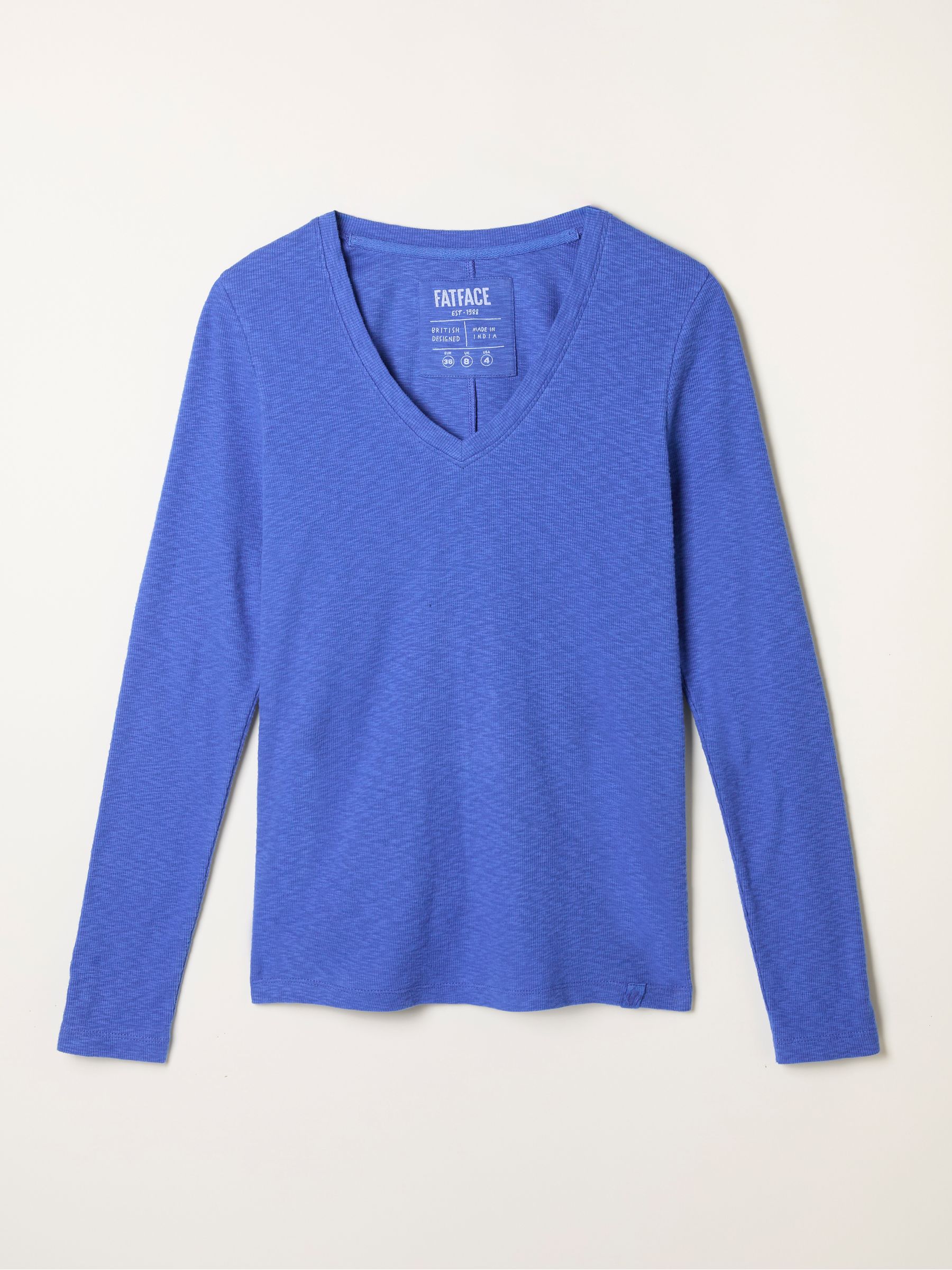Callie Bright Blue V Neck Top - Image 6 of 6