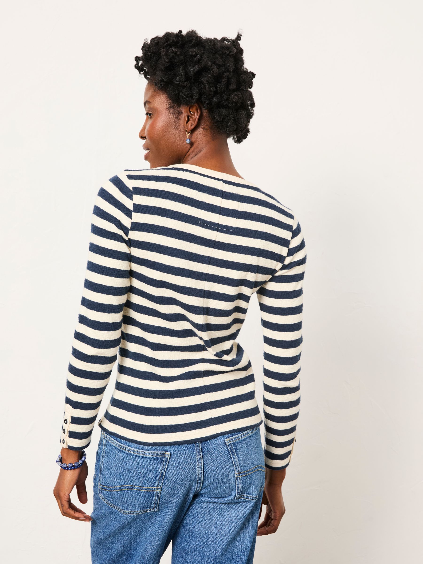 Callie Navy Stripe Long Sleeve Top - Image 2 of 6 Callie Navy Stripe Long Sleeve Top - Image 2 of 6