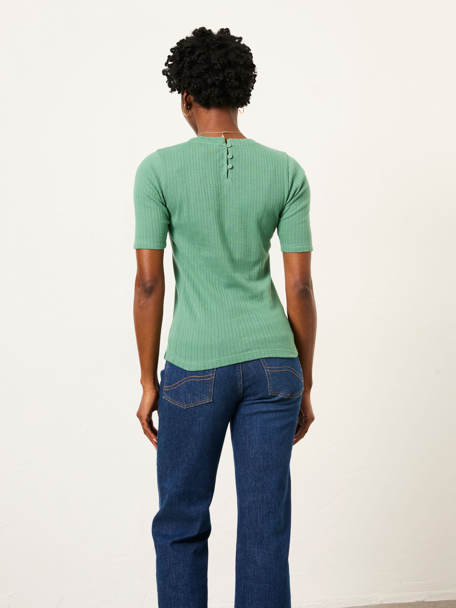 Callie Green Pointelle Top - Image 2 of 5