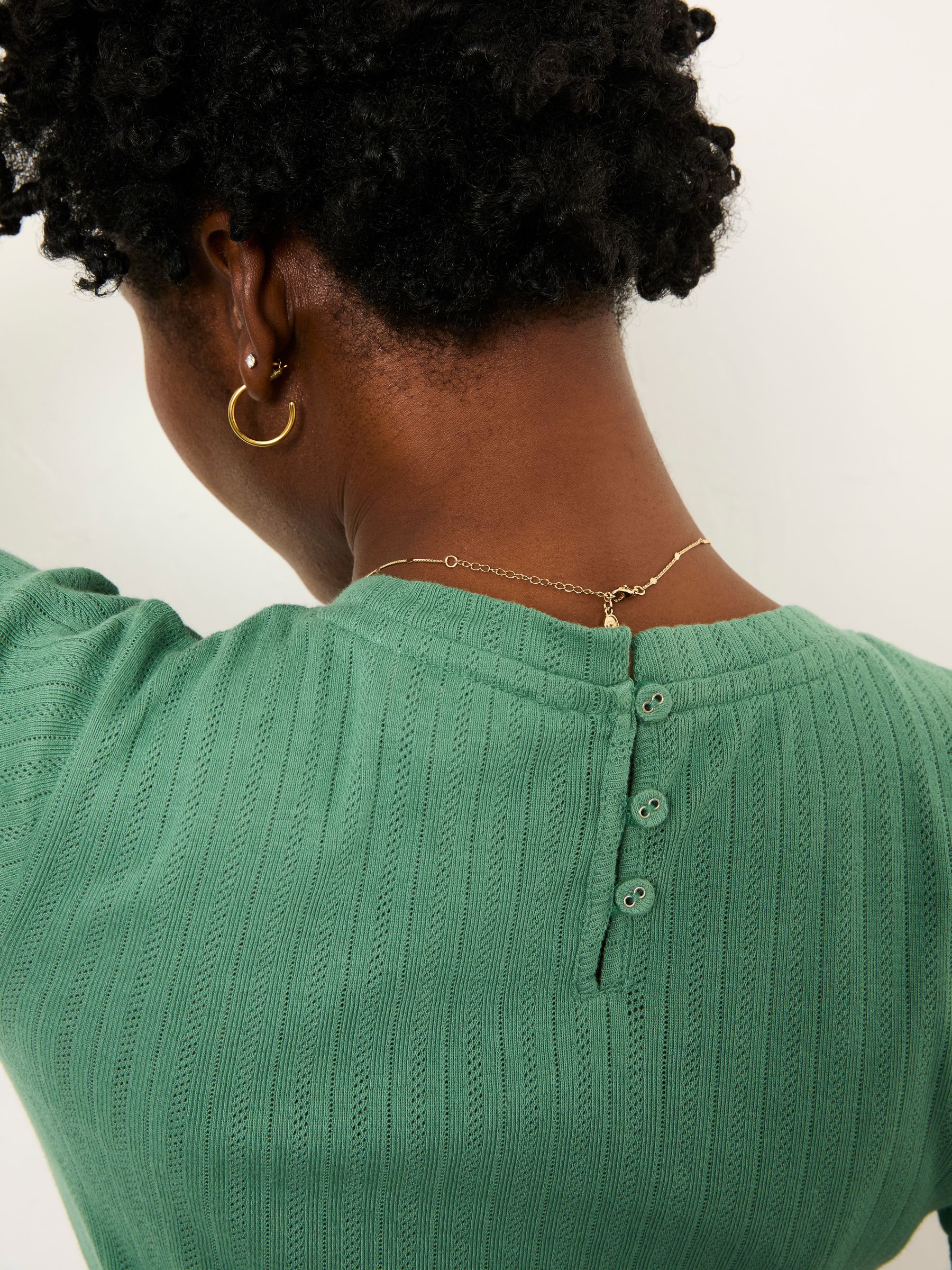 Callie Green Pointelle Top - Image 3 of 5