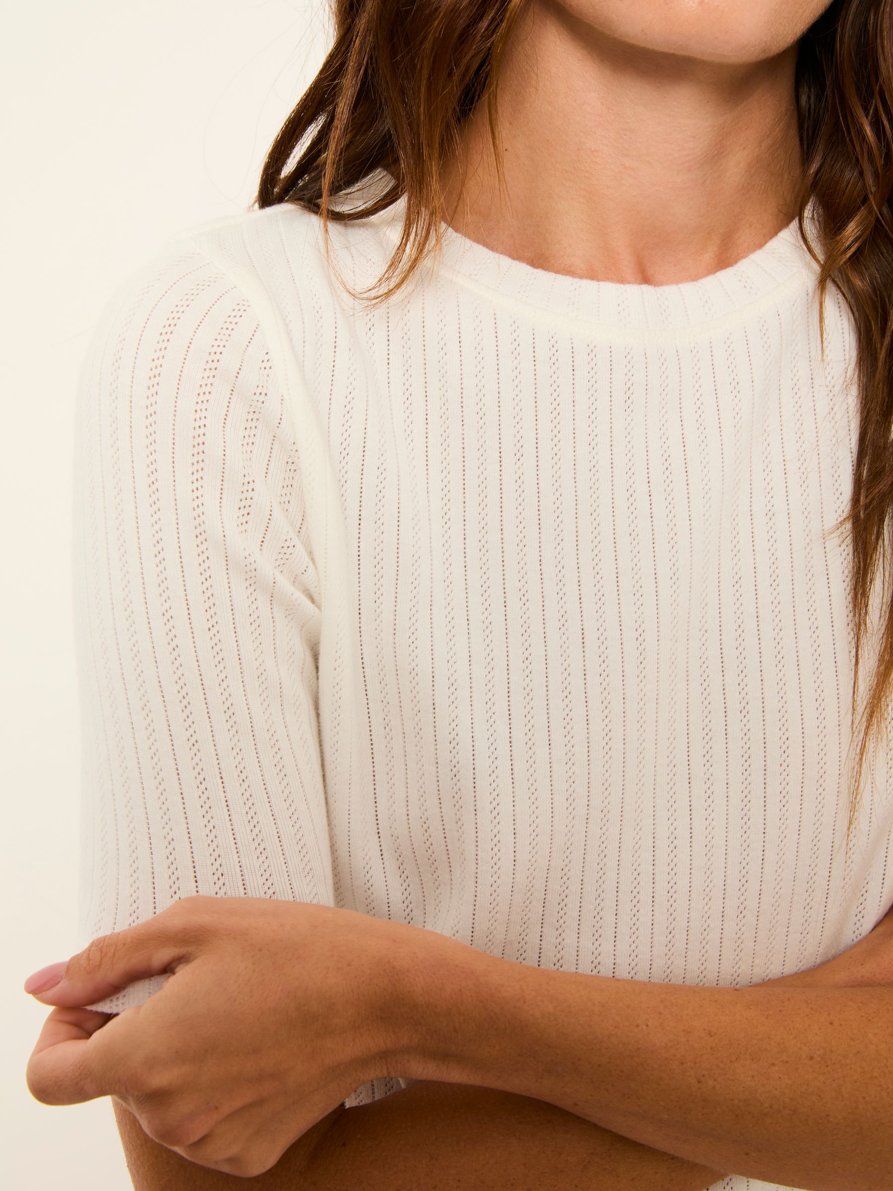 Callie Ivory Pointelle Top - Image 3 of 5