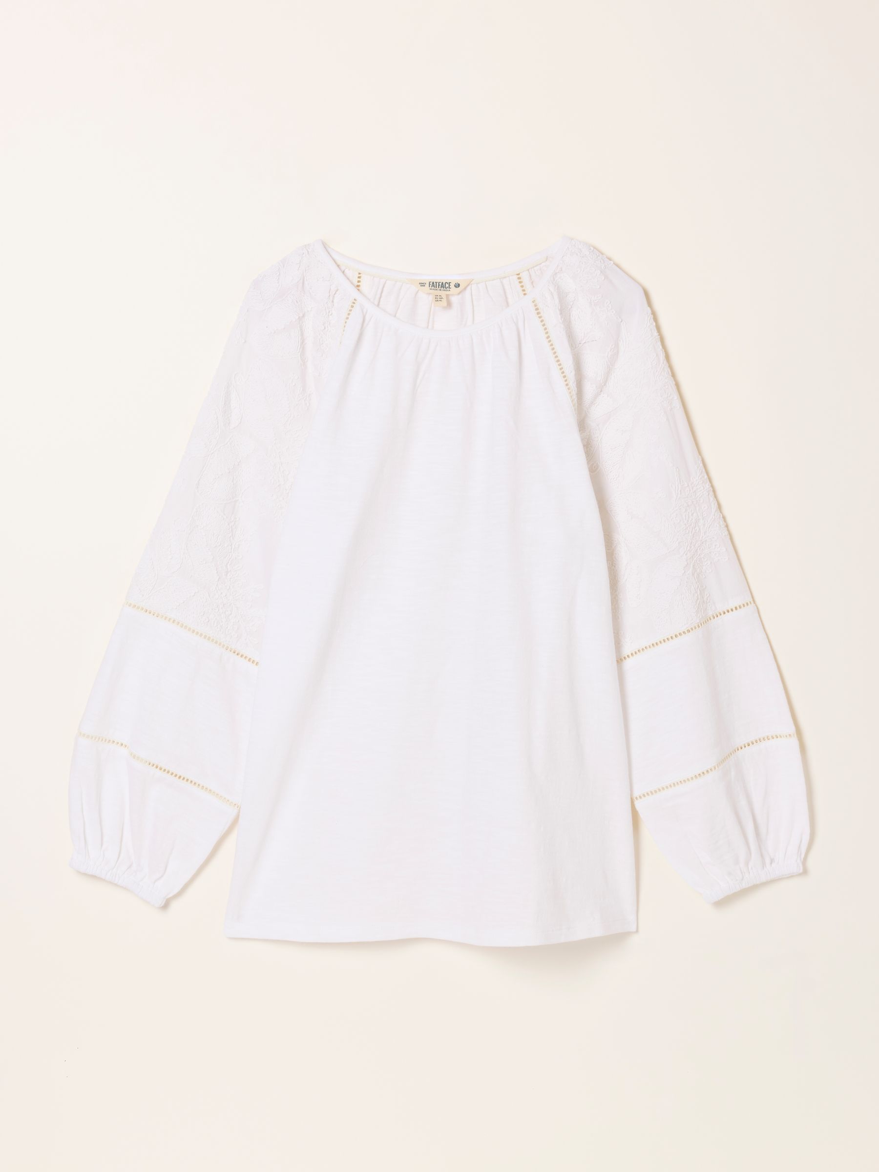 Ally White Embroidered Sleeve Top - Image 6 of 6