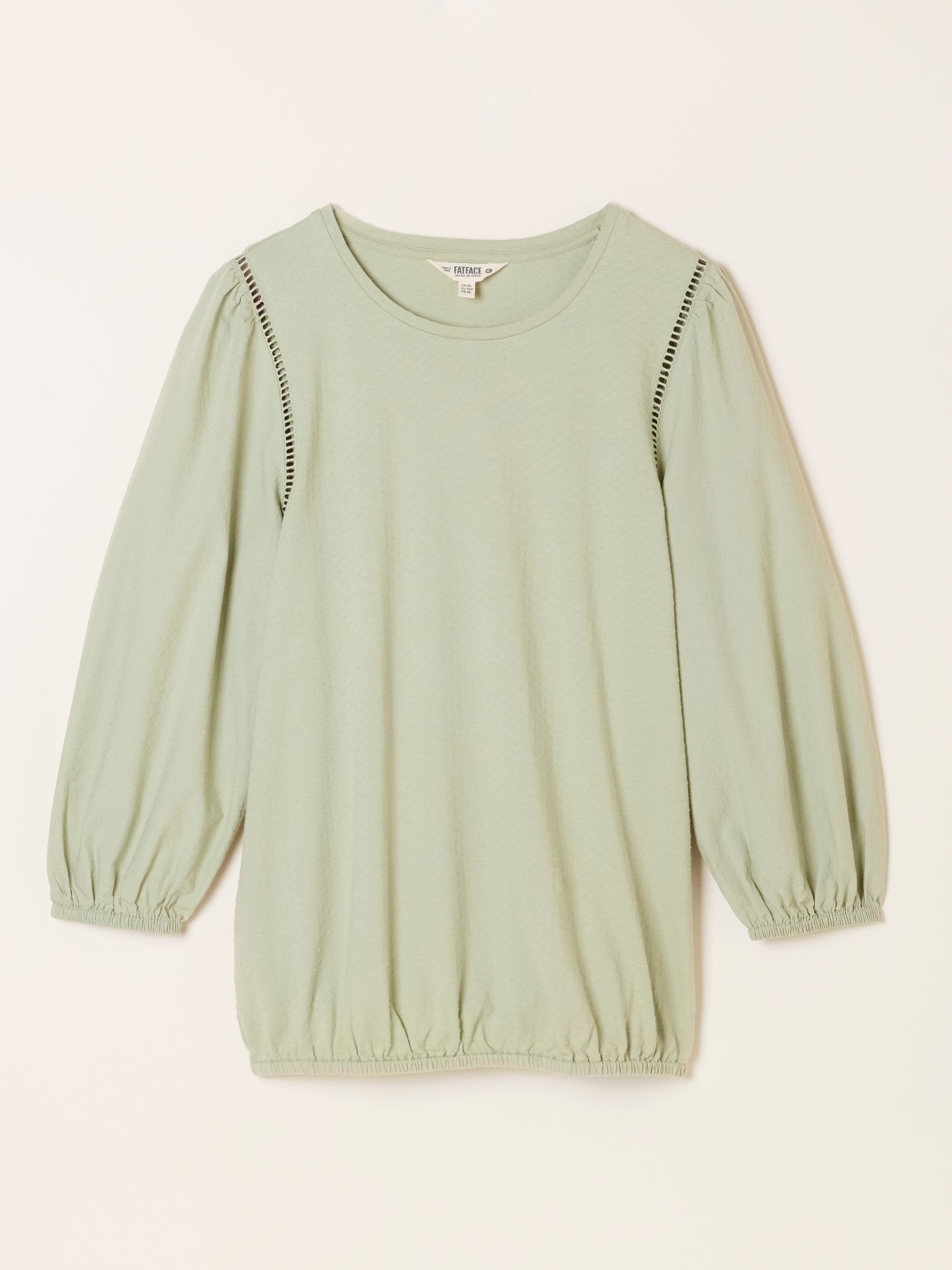 Cassie Green Woven Jersey Mix Top - Image 5 of 5