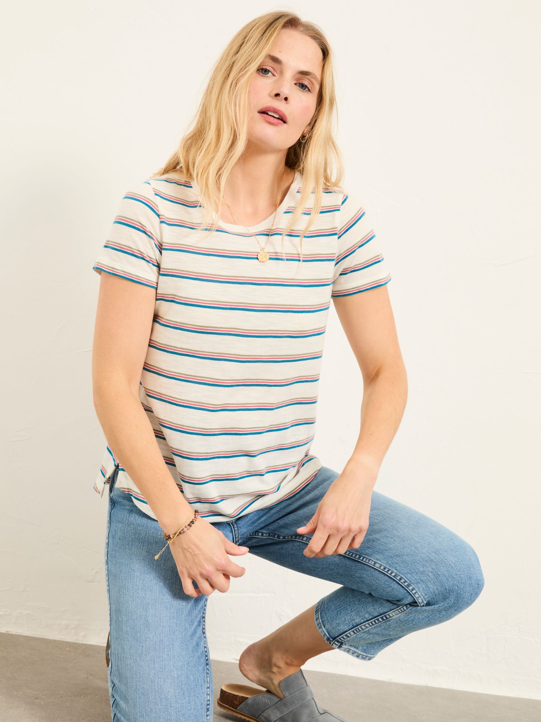 Natalie Ivory Stripe T Shirt - Image 1 of 6